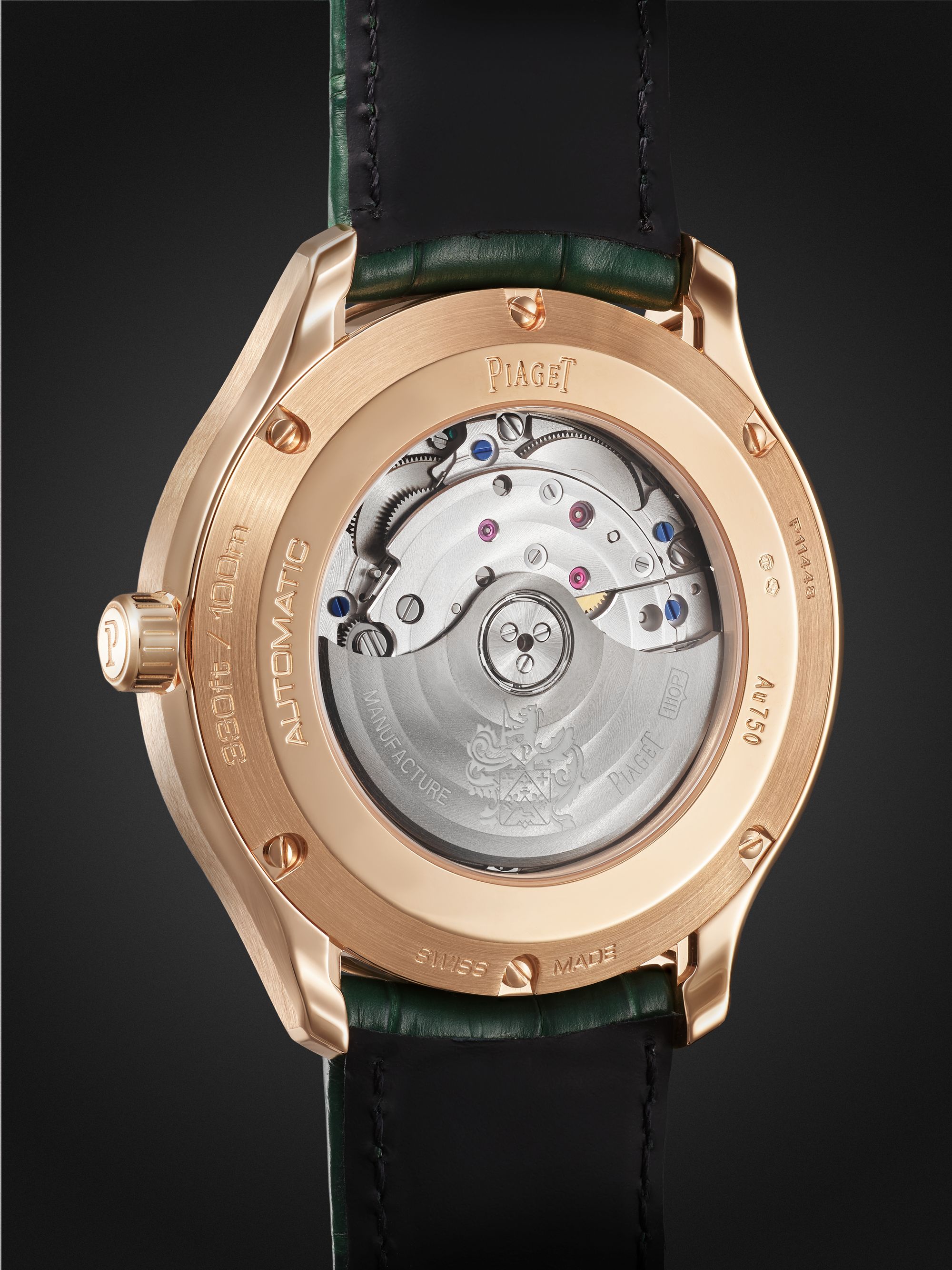 PIAGET Polo Automatic 42mm 18-Karat Rose Gold and Alligator Watch, Ref. No. G0A47010