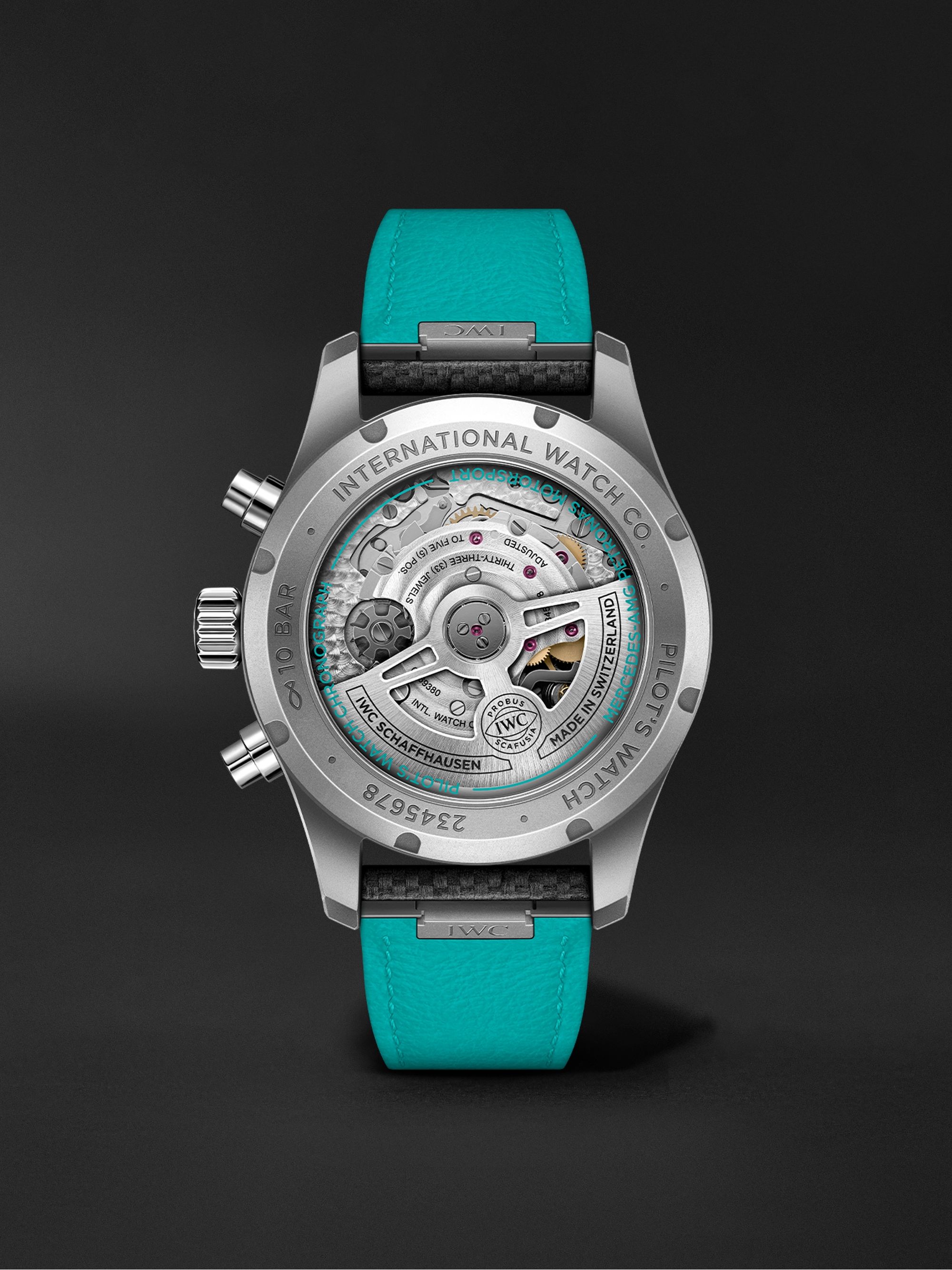 IWC SCHAFFHAUSEN Pilot's Watch Mercedes-AMG Petronas Formula One™ Team Edition Automatic Chronograph 41mm Titanium and Leather Watch, Ref. No. IWIW388108