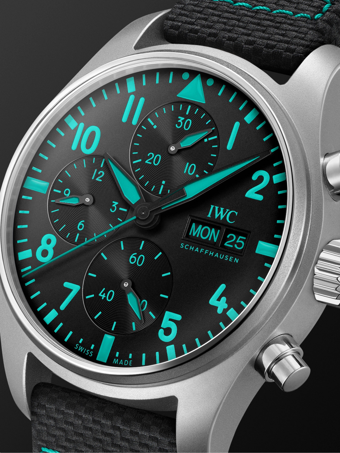 Shop Iwc Schaffhausen Pilot's Watch Mercedes-amg Petronas Formula One™ Team Edition Automatic Chronograph 41mm Titanium An In Black