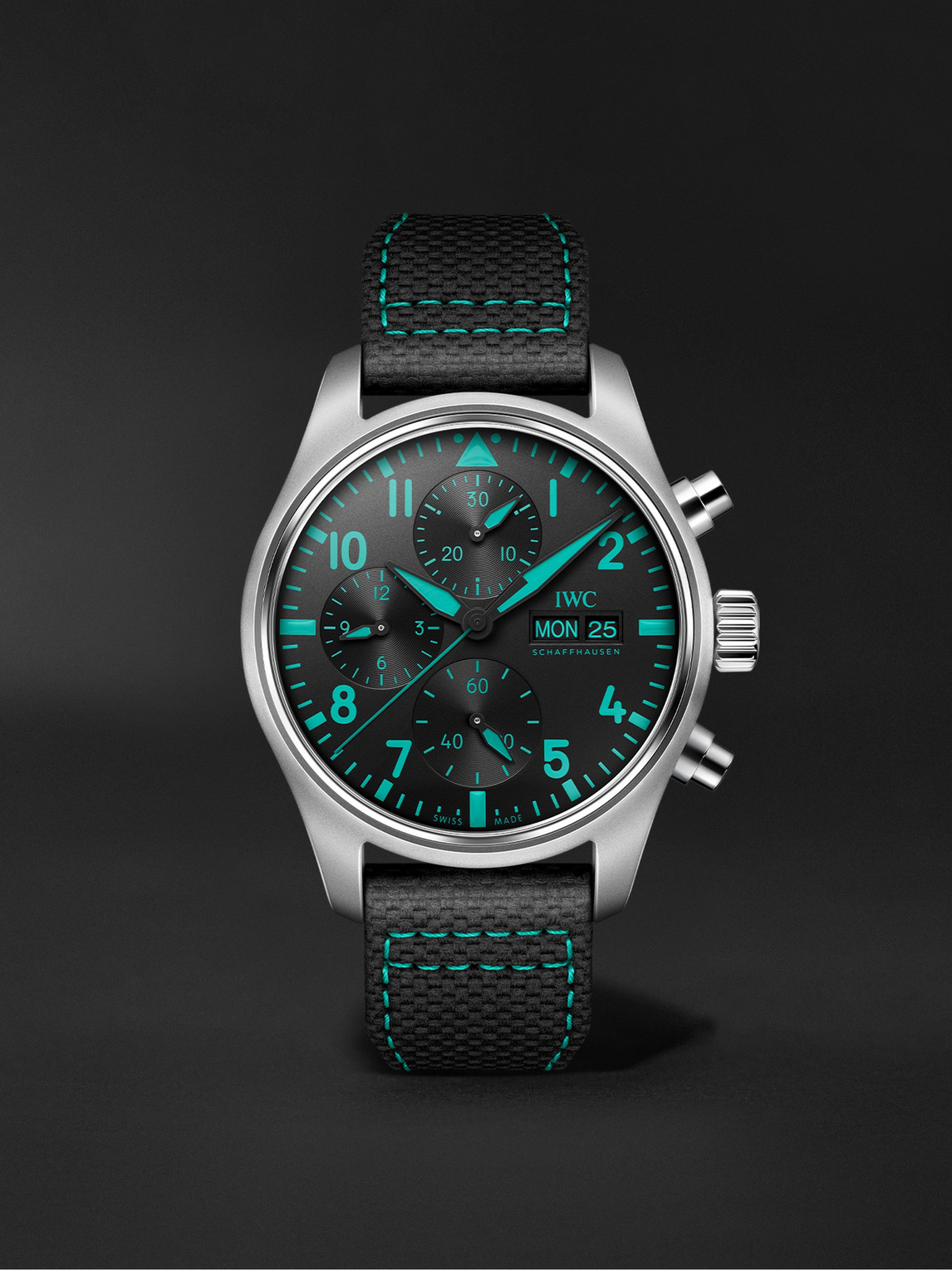 IWC SCHAFFHAUSEN Pilot's Watch Mercedes-AMG Petronas Formula One™ Team Edition Automatic Chronograph 41mm Titanium and Leather Watch, Ref. No. IWIW388108 - Men