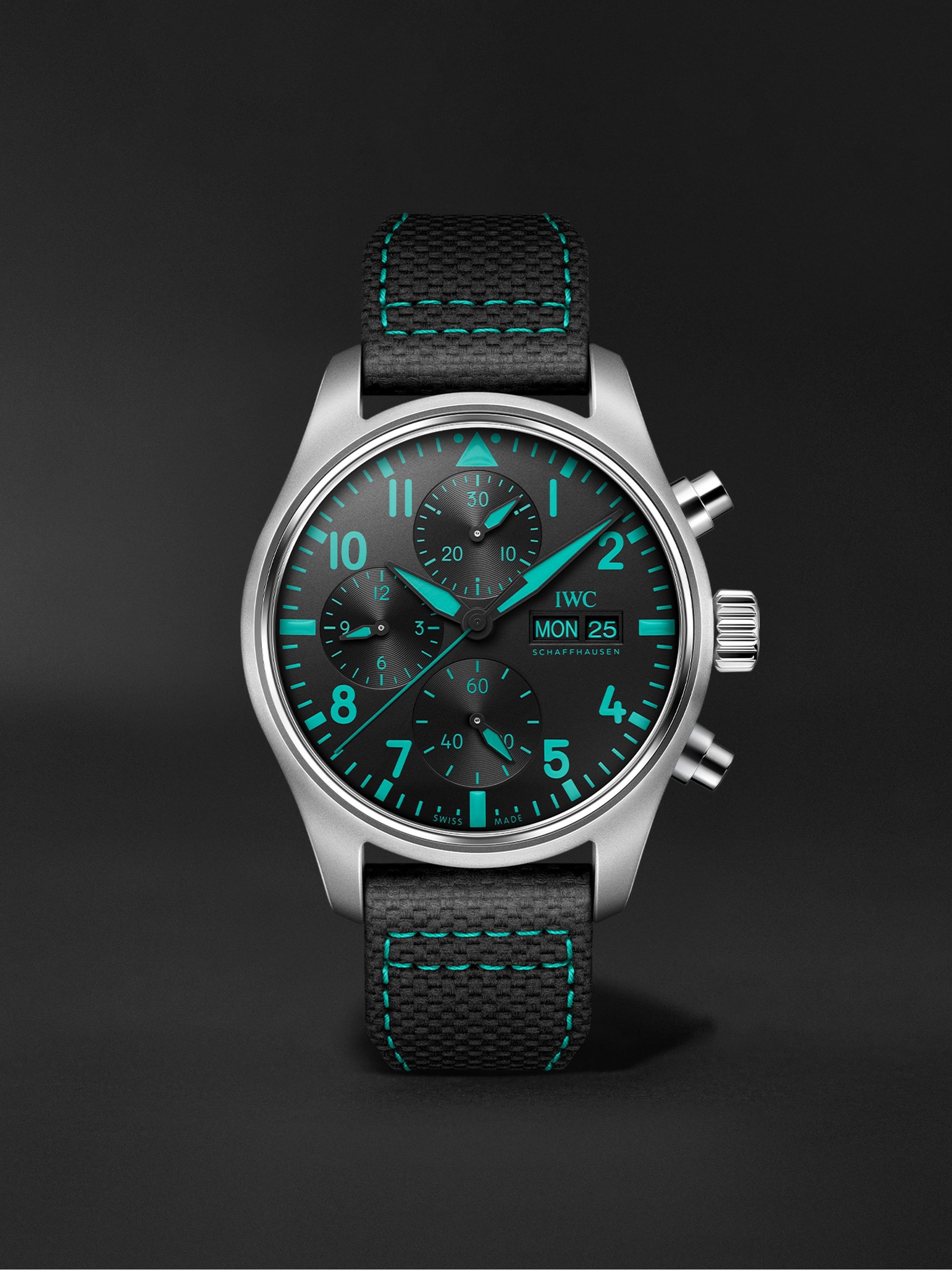 IWC SCHAFFHAUSEN Pilot's Watch Mercedes-AMG Petronas Formula One™ Team Edition Automatic Chronograph 41mm Titanium and Leather Watch, Ref. No. IWIW388108