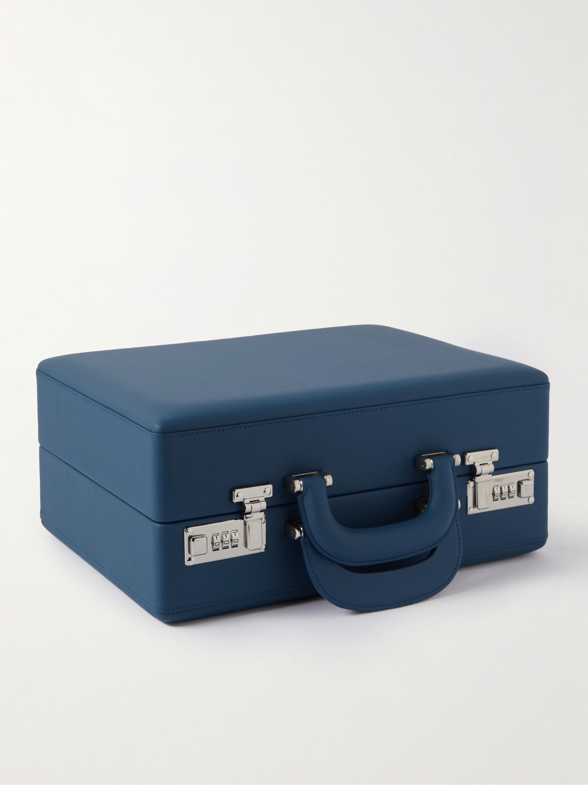 SCATOLA DEL TEMPO Valigetta Full-Grain Leather 16-Piece Travel Watch Case