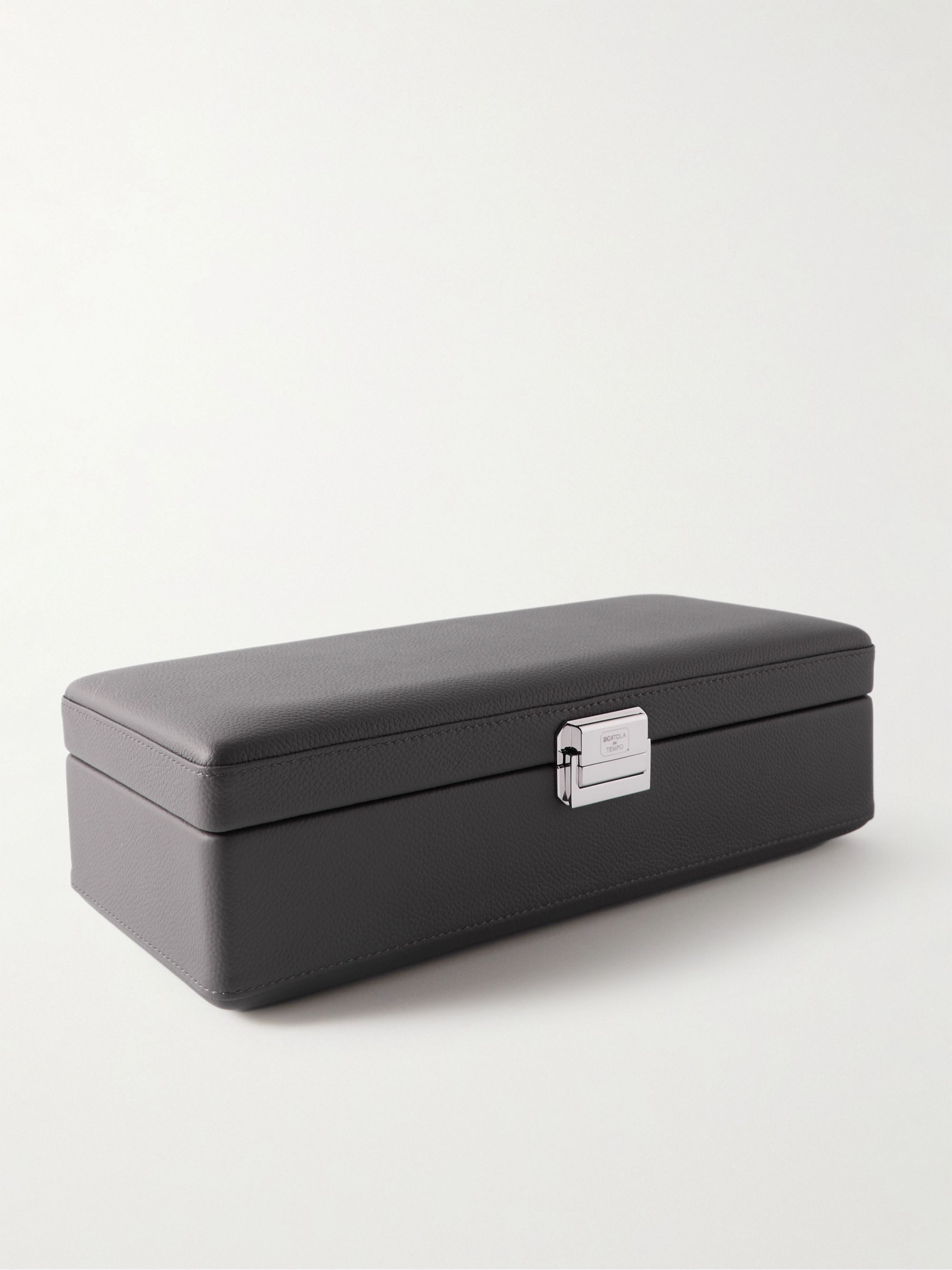 Black leather watch box on sale