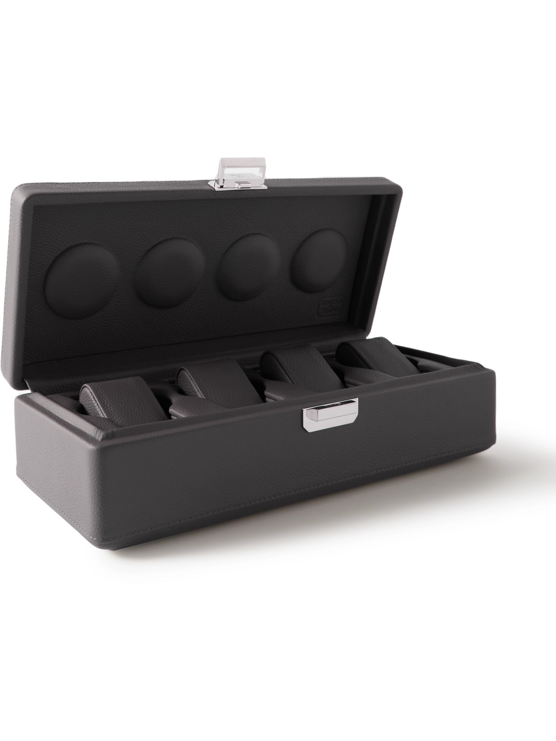 Scatola Del Tempo Valigetta 4 Full-grain Leather Watch Box In Gray