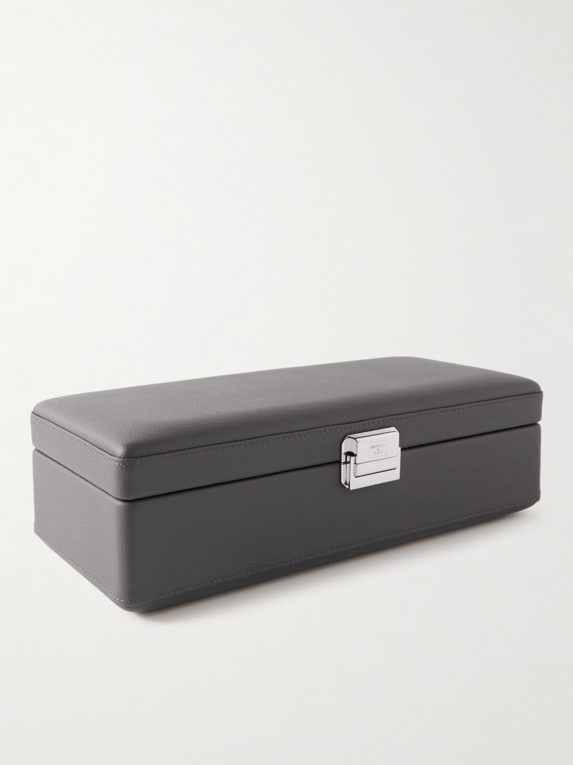 Shop Scatola Del Tempo Valigetta 8 Full-grain Leather Watch Box In Gray