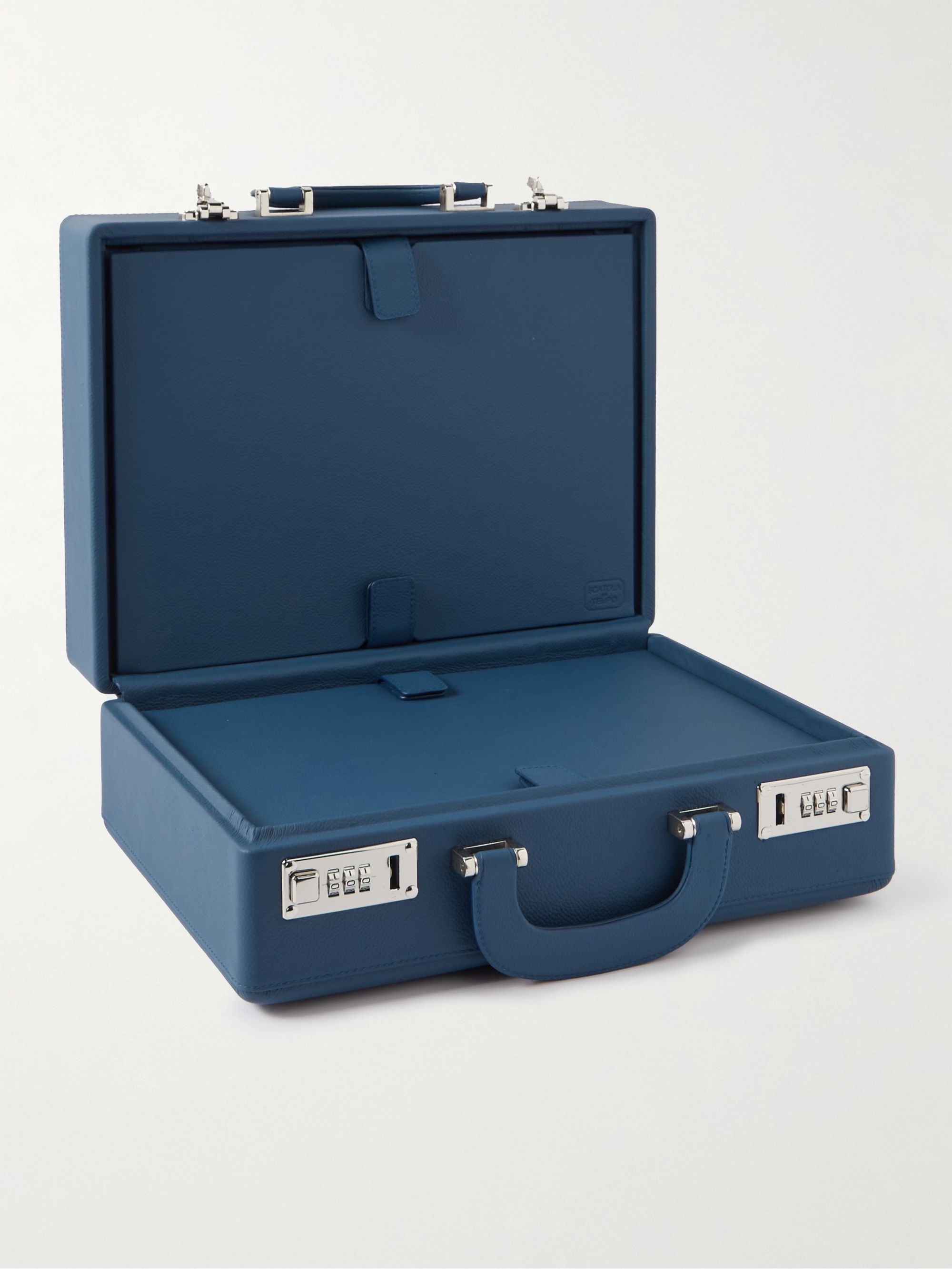 SCATOLA DEL TEMPO Valigetta Full-Grain Leather 16-Piece Travel Watch Case