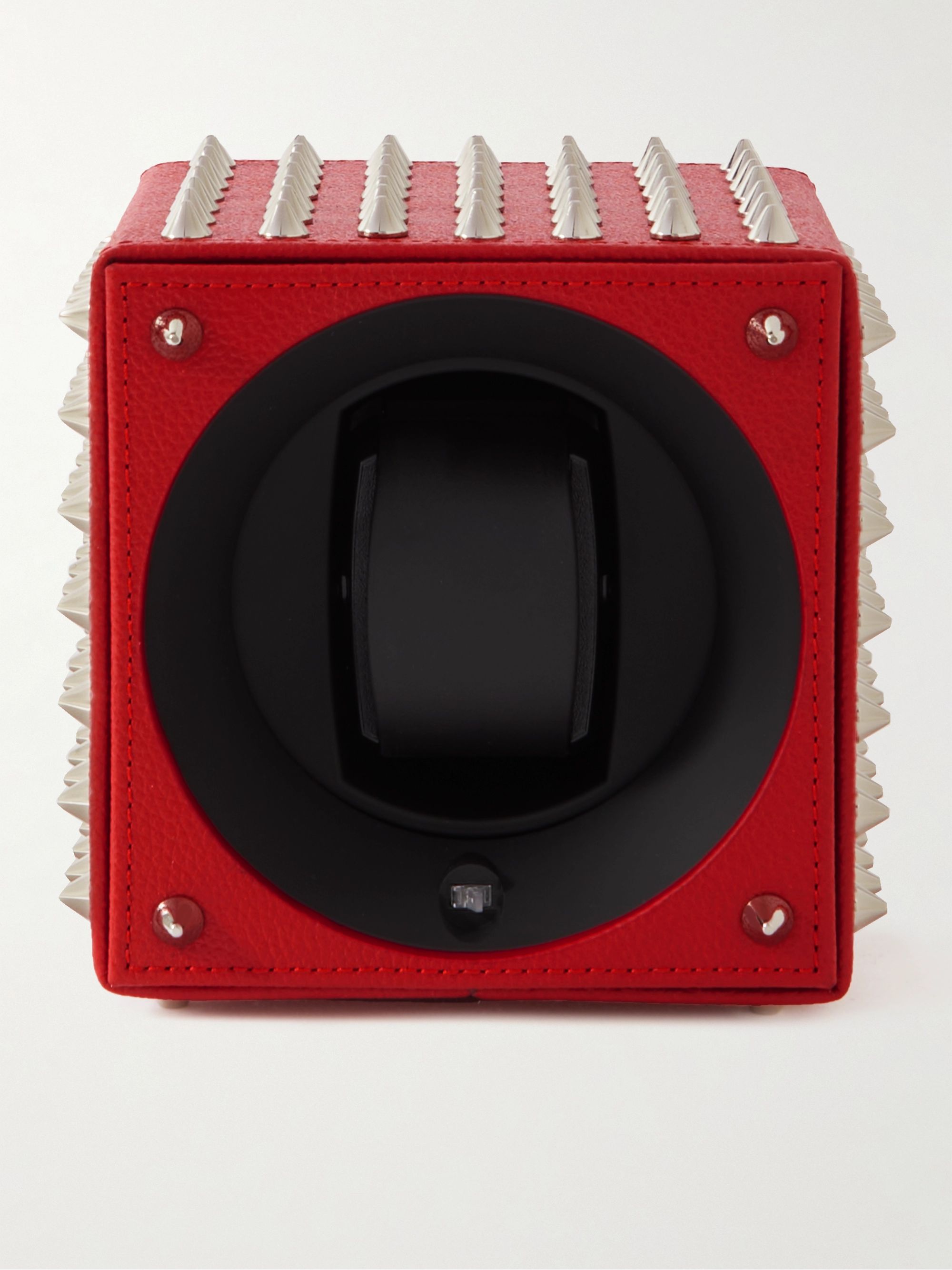 SWISSKUBIK Studded Masterbox Pebble-Grain Leather Watch Winder