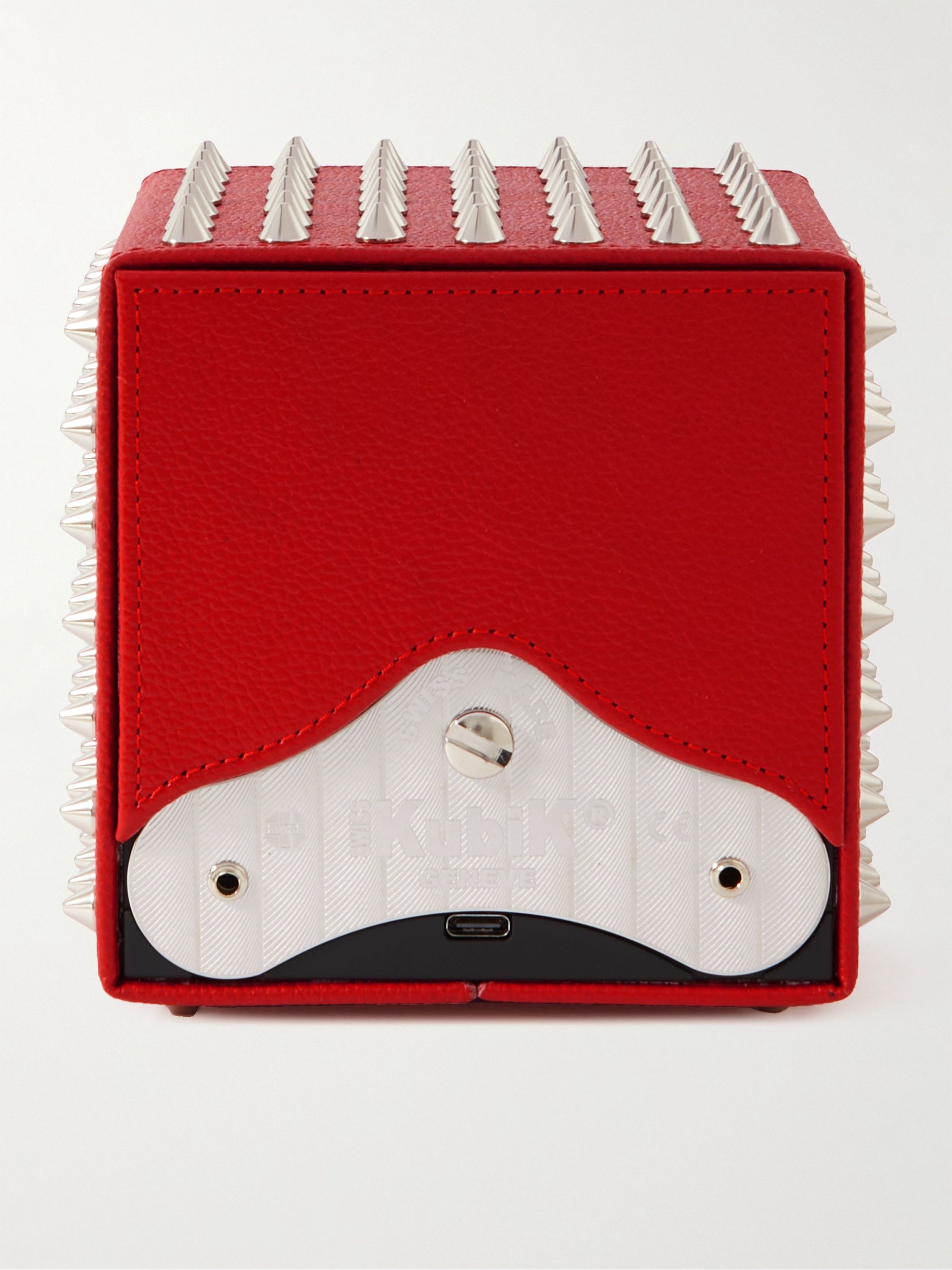 SWISSKUBIK Studded Masterbox Pebble-Grain Leather Watch Winder