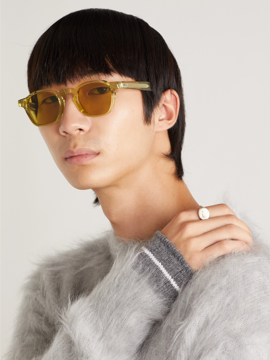 Shop Jacques Marie Mage Zephirin D-frame Acetate Sunglasses In Yellow