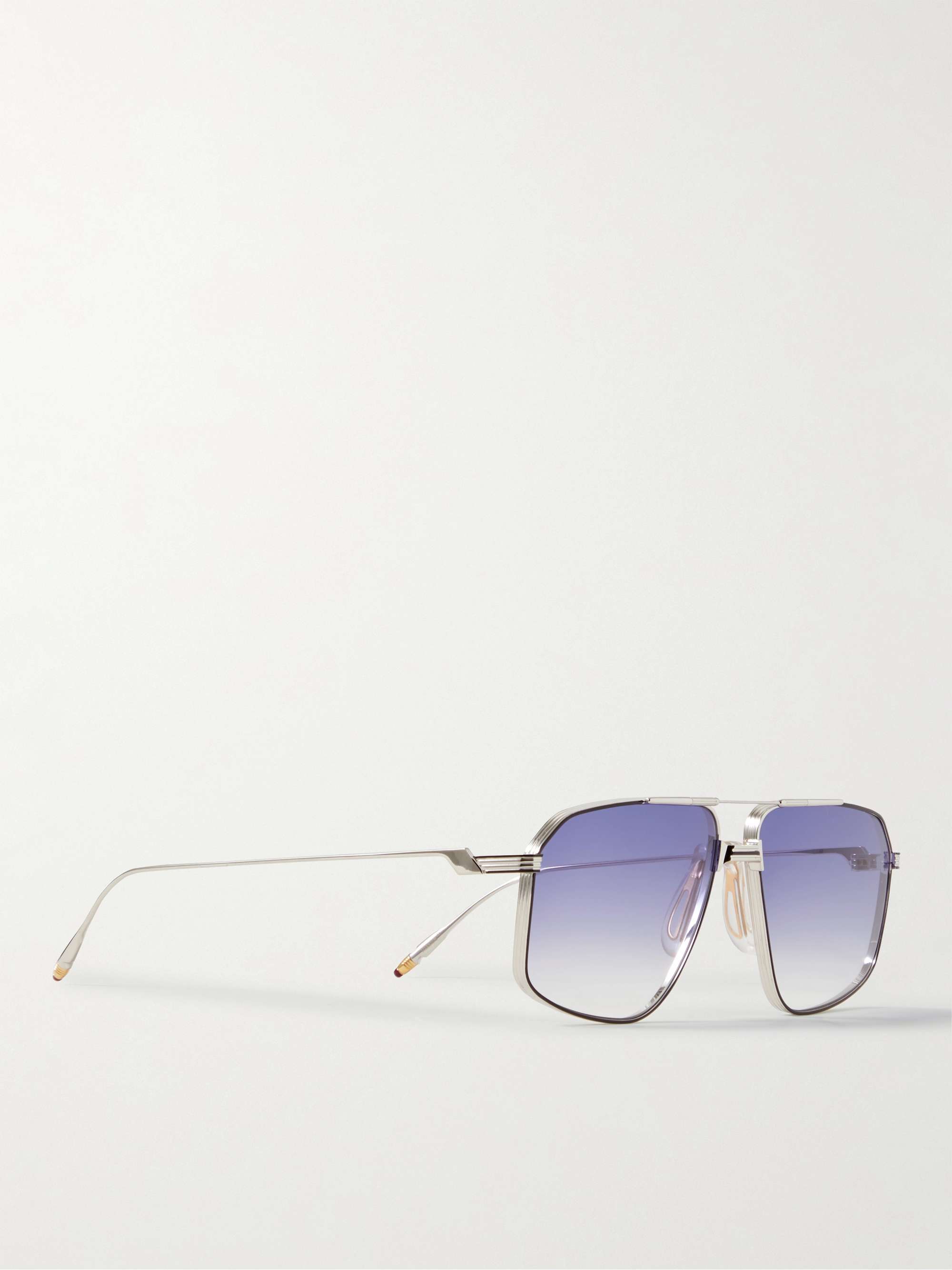 JACQUES MARIE MAGE Occhiali da sole in titanio dorato modello aviator Jagger