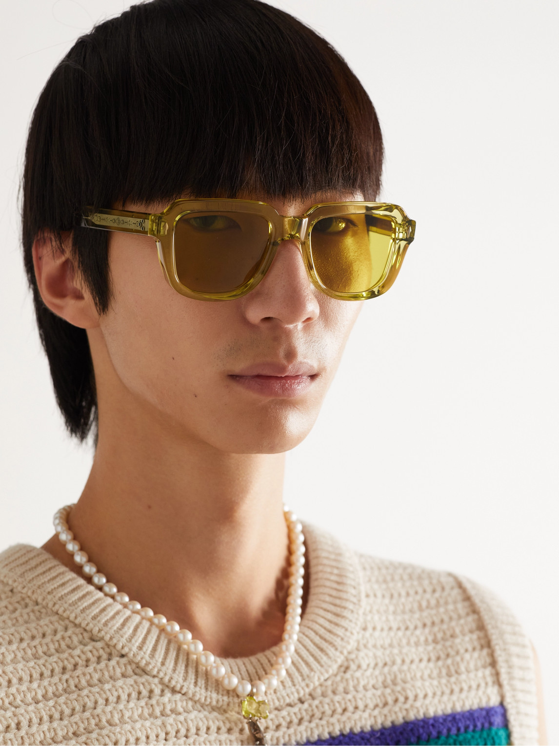 Shop Jacques Marie Mage Hopper Goods Taos Square-frame Acetate Sunglasses In Green