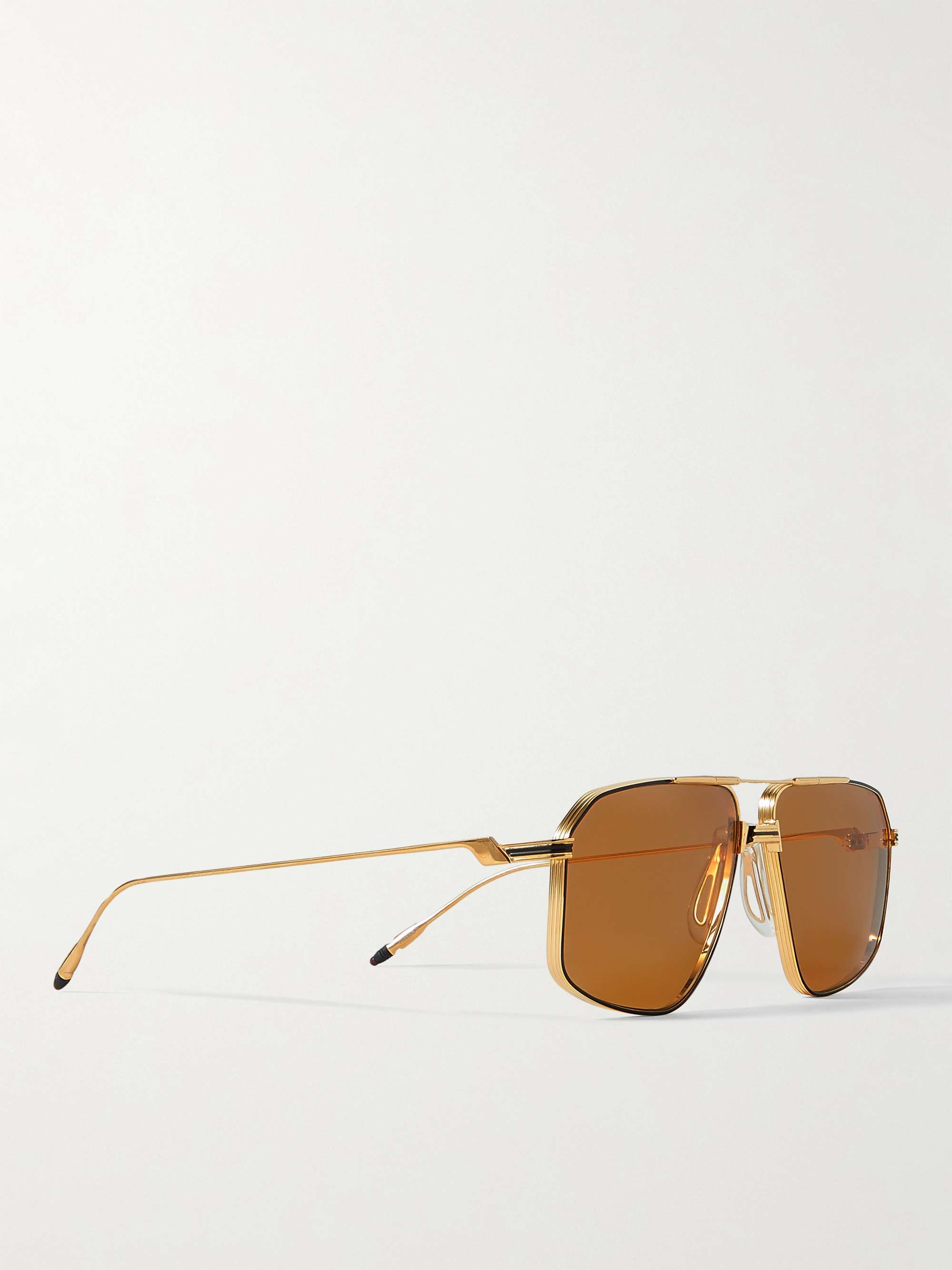 JACQUES MARIE MAGE Jagger Aviator-Style Gold-Tone Titanium Sunglasses