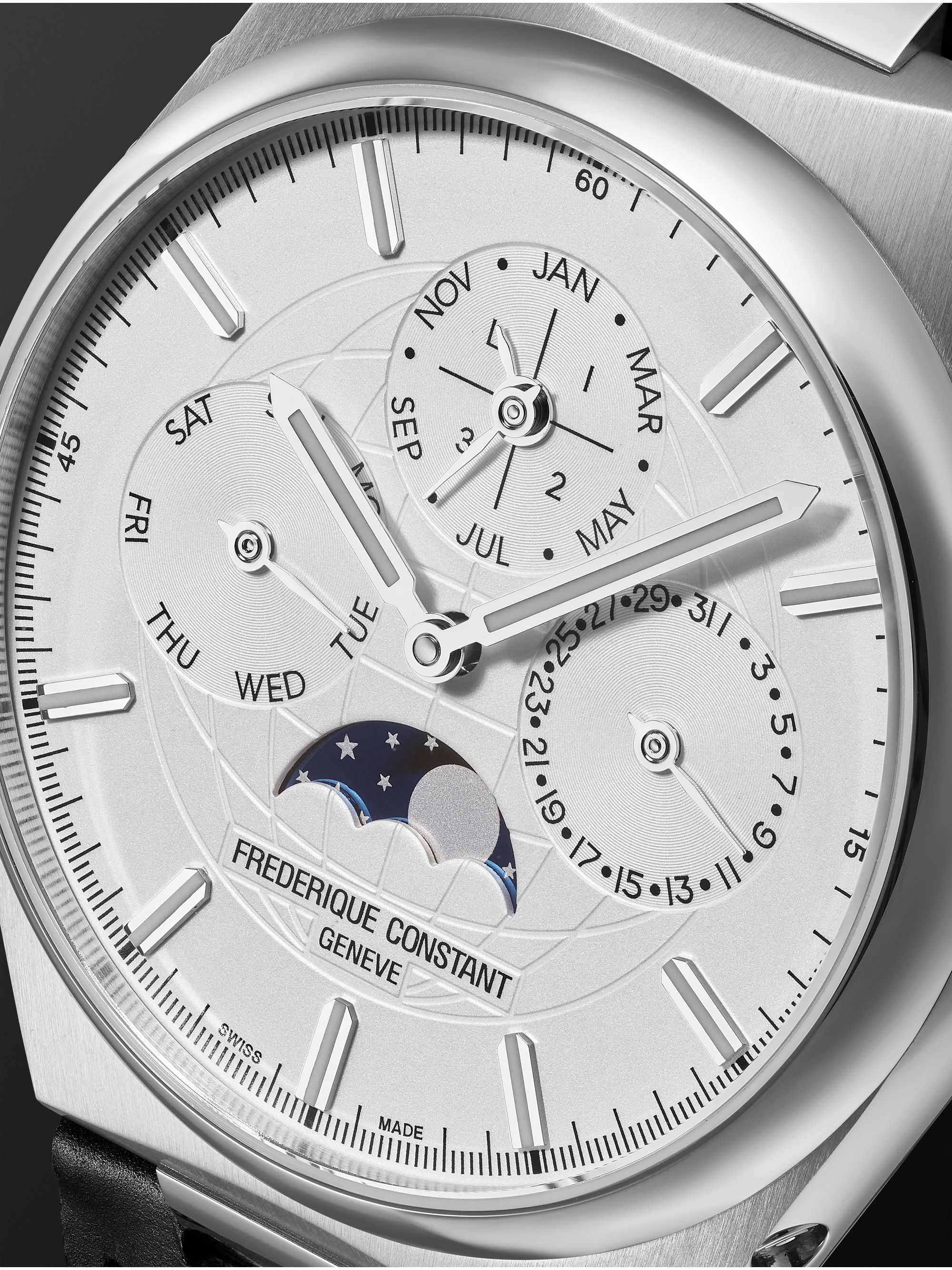 FREDERIQUE CONSTANT Highlife Automatic Perpetual Calendar Moon-Phase 41mm Stainless Steel and Leather Watch, Ref. No. FC-775S4NH6-CL
