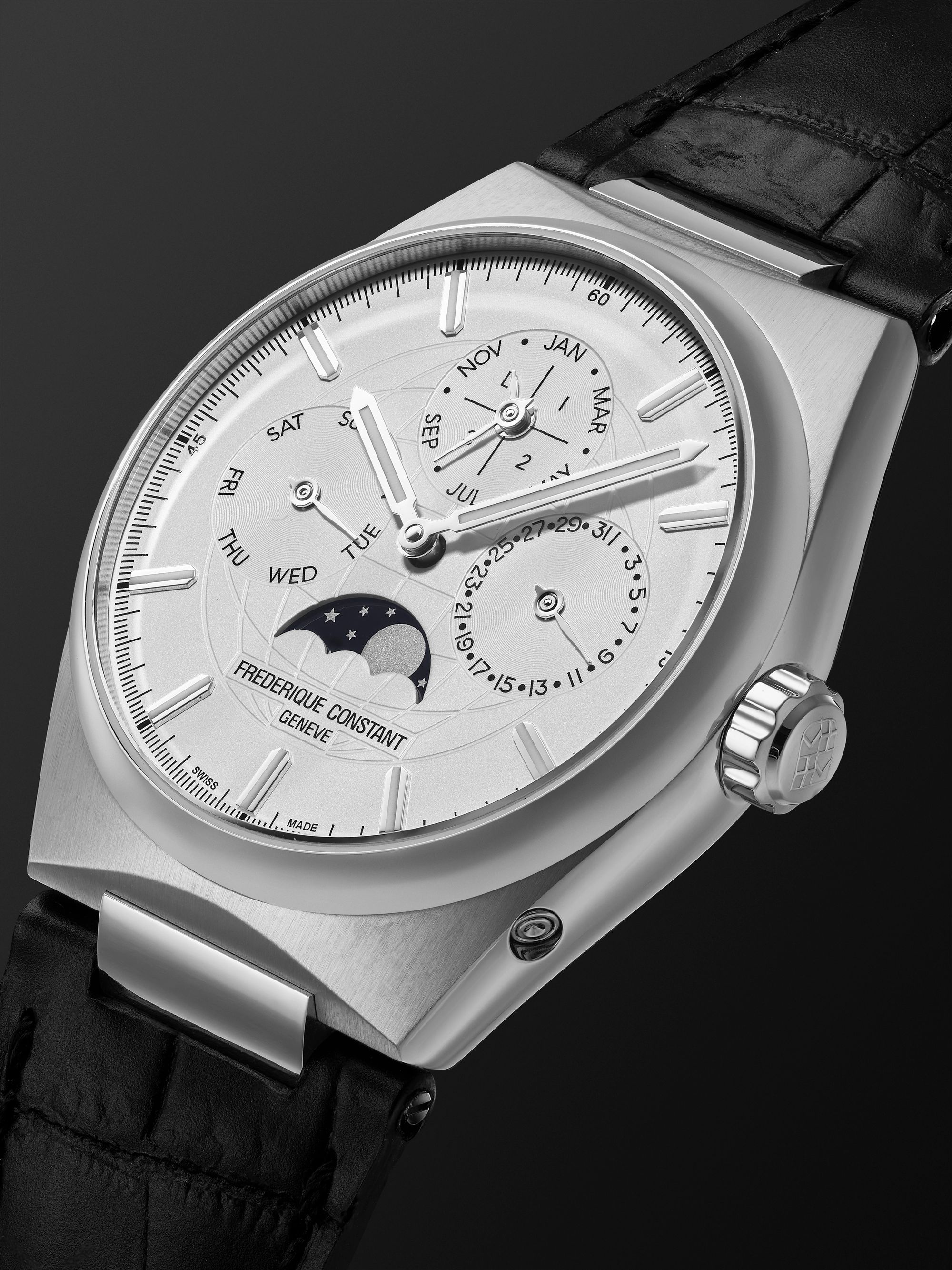 FREDERIQUE CONSTANT Highlife Automatic Perpetual Calendar Moon-Phase 41mm Stainless Steel and Leather Watch, Ref. No. FC-775S4NH6-CL