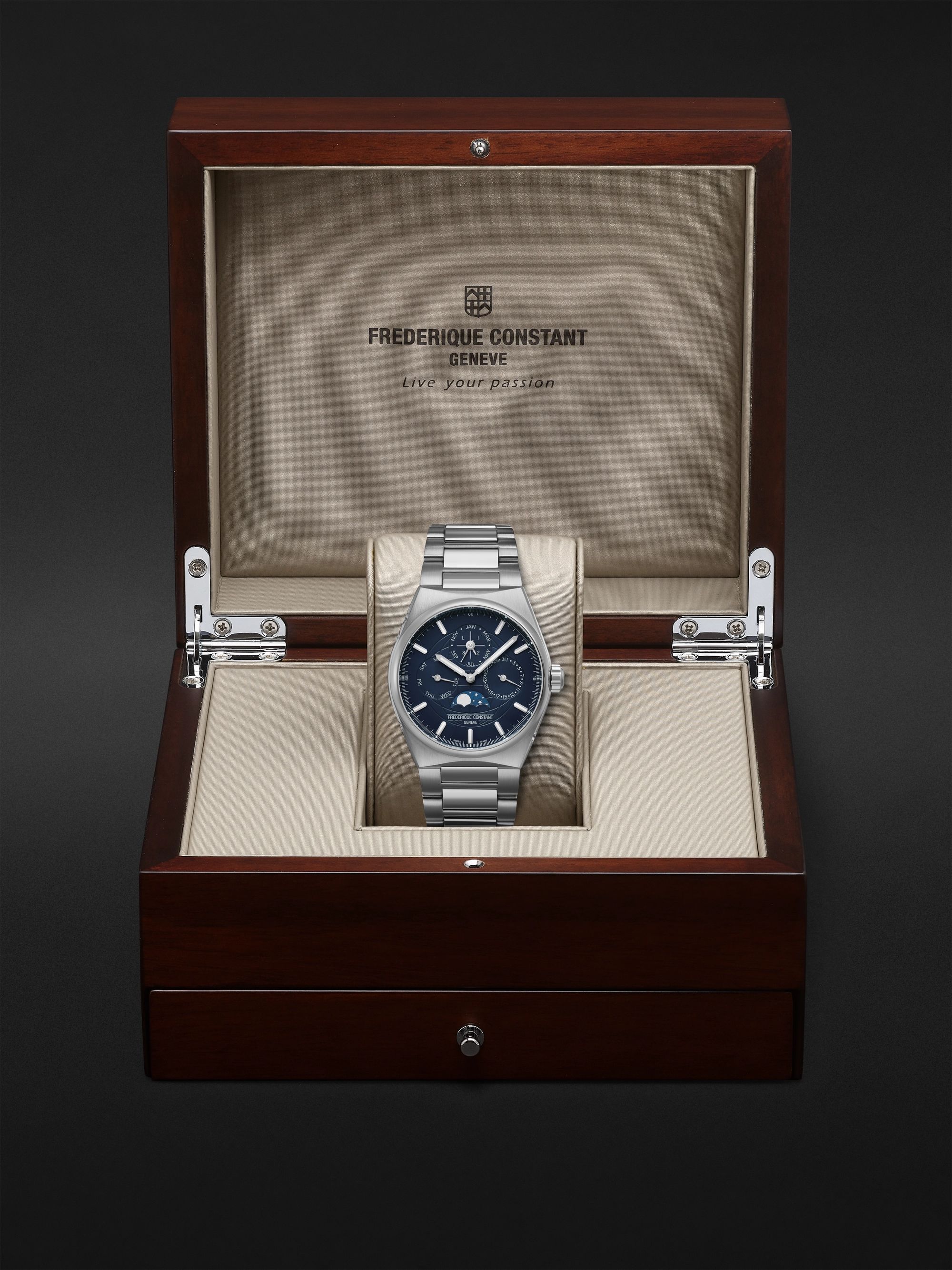 FREDERIQUE CONSTANT Highlife Automatic Perpetual Calendar Moon-Phase 41mm Stainless Steel Watch, Ref No. FC-775BL4NH6B