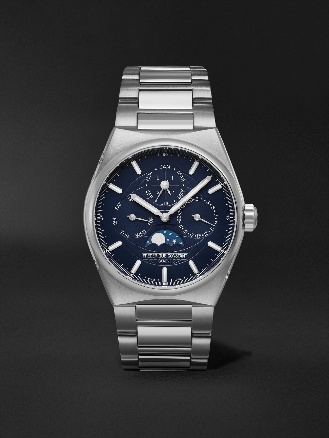 Highlife Automatic Perpetual Calendar Moon-Phase 41mm Stainless Steel Watch, Ref No. FC-775BL4NH6B
