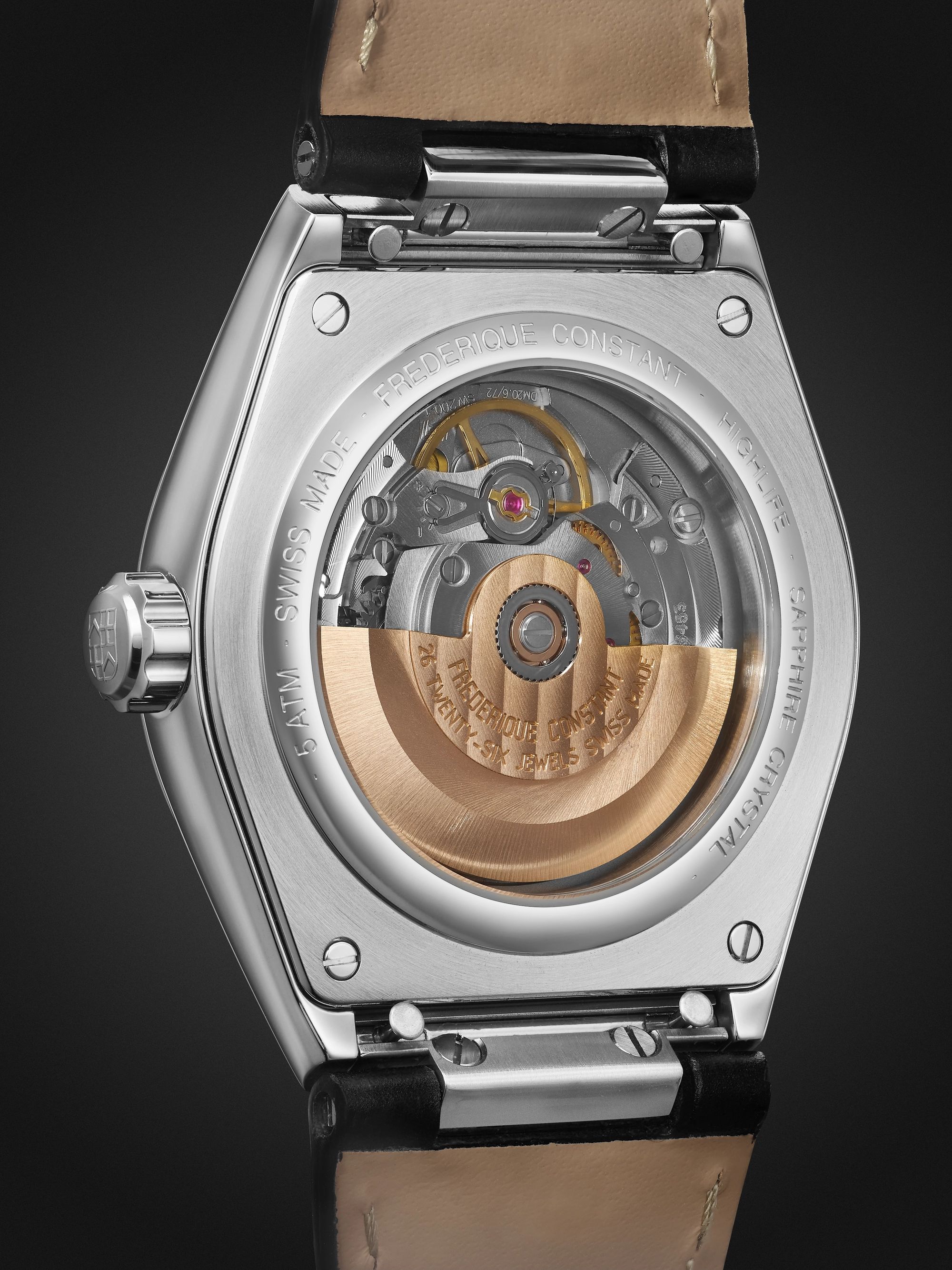 FREDERIQUE CONSTANT Highlife Automatic COSC 41mm Stainless Steel and Croc-Effect Leather Watch, Ref. No. FC-303S4NH6