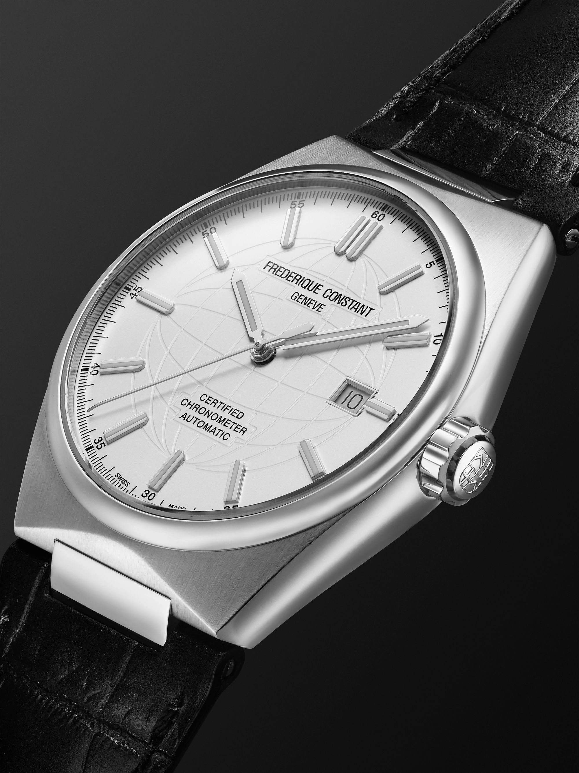 FREDERIQUE CONSTANT Highlife Automatic COSC 41mm Stainless Steel and Croc-Effect Leather Watch, Ref. No. FC-303S4NH6