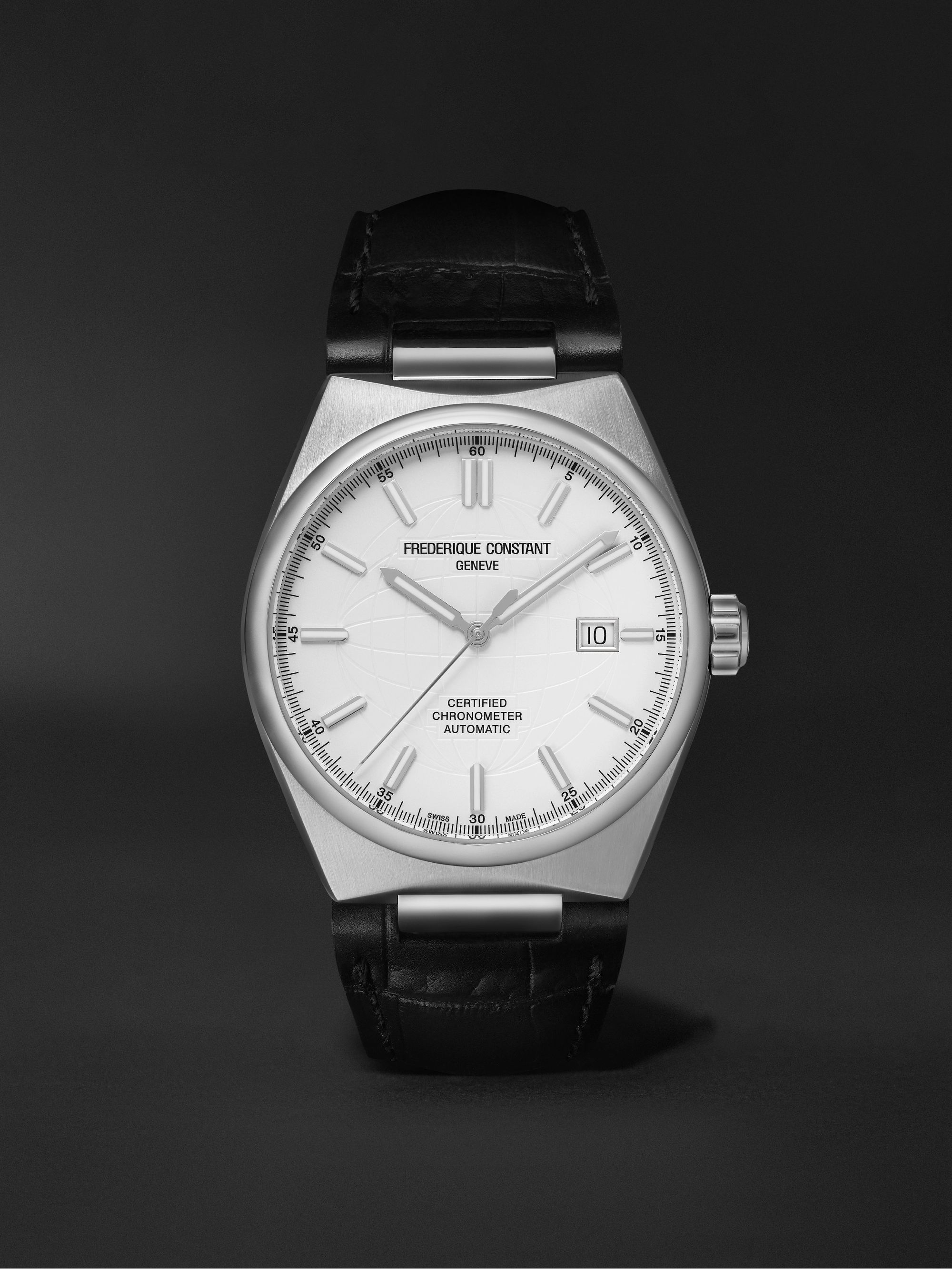FREDERIQUE CONSTANT Highlife Automatic COSC 41mm Stainless Steel and Croc-Effect Leather Watch, Ref. No. FC-303S4NH6