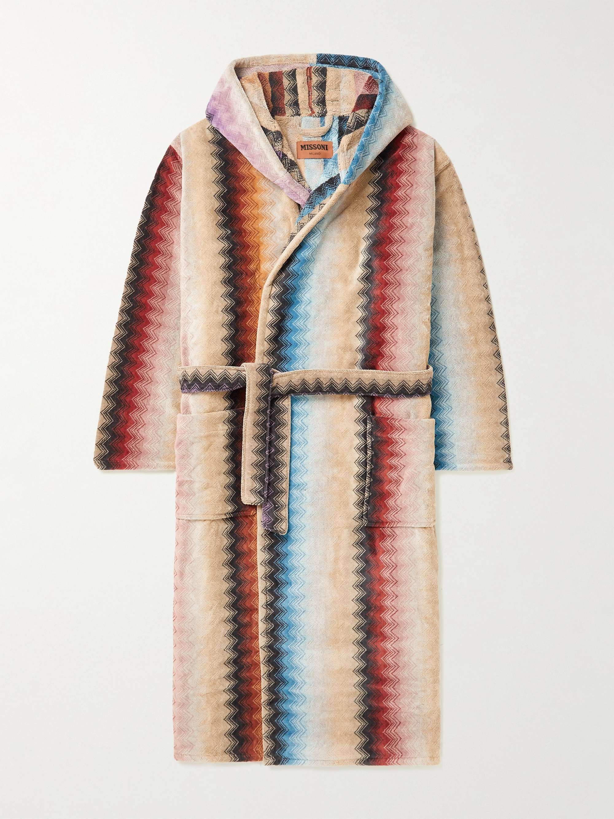 Byron Cotton-Terry Jacquard Hooded Robe