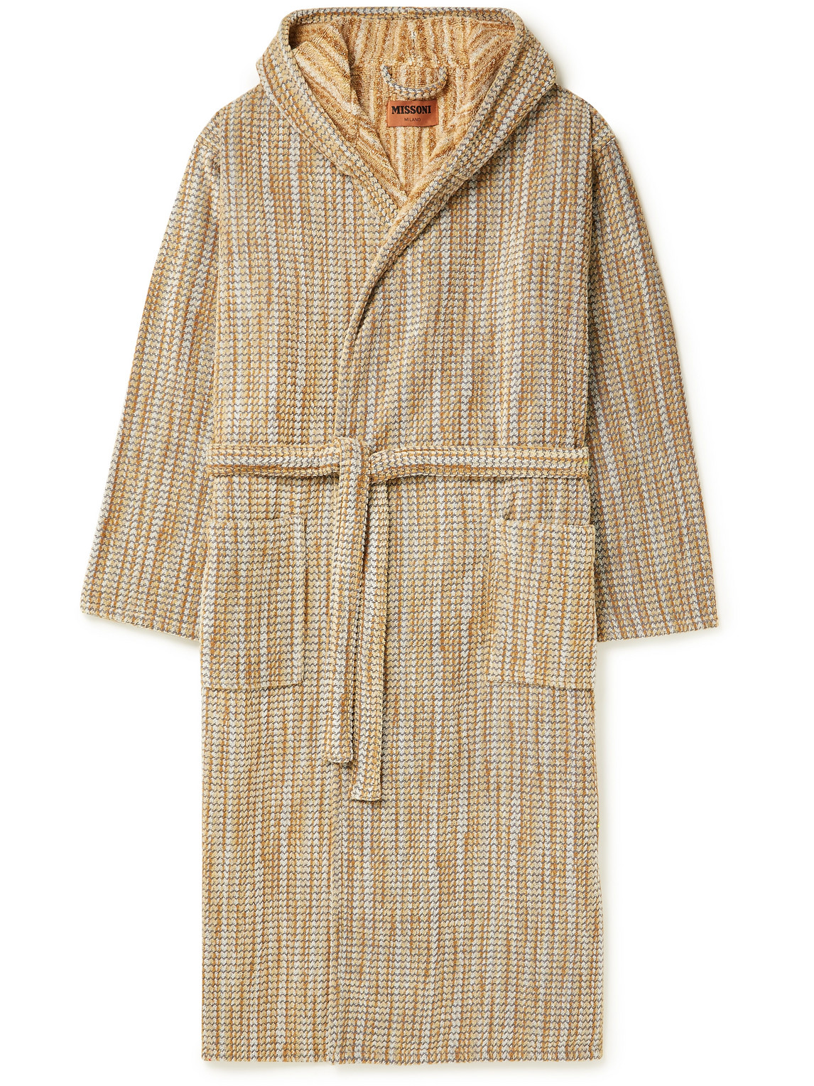 Missoni Billy Cotton-terry Hooded Robe In Brown