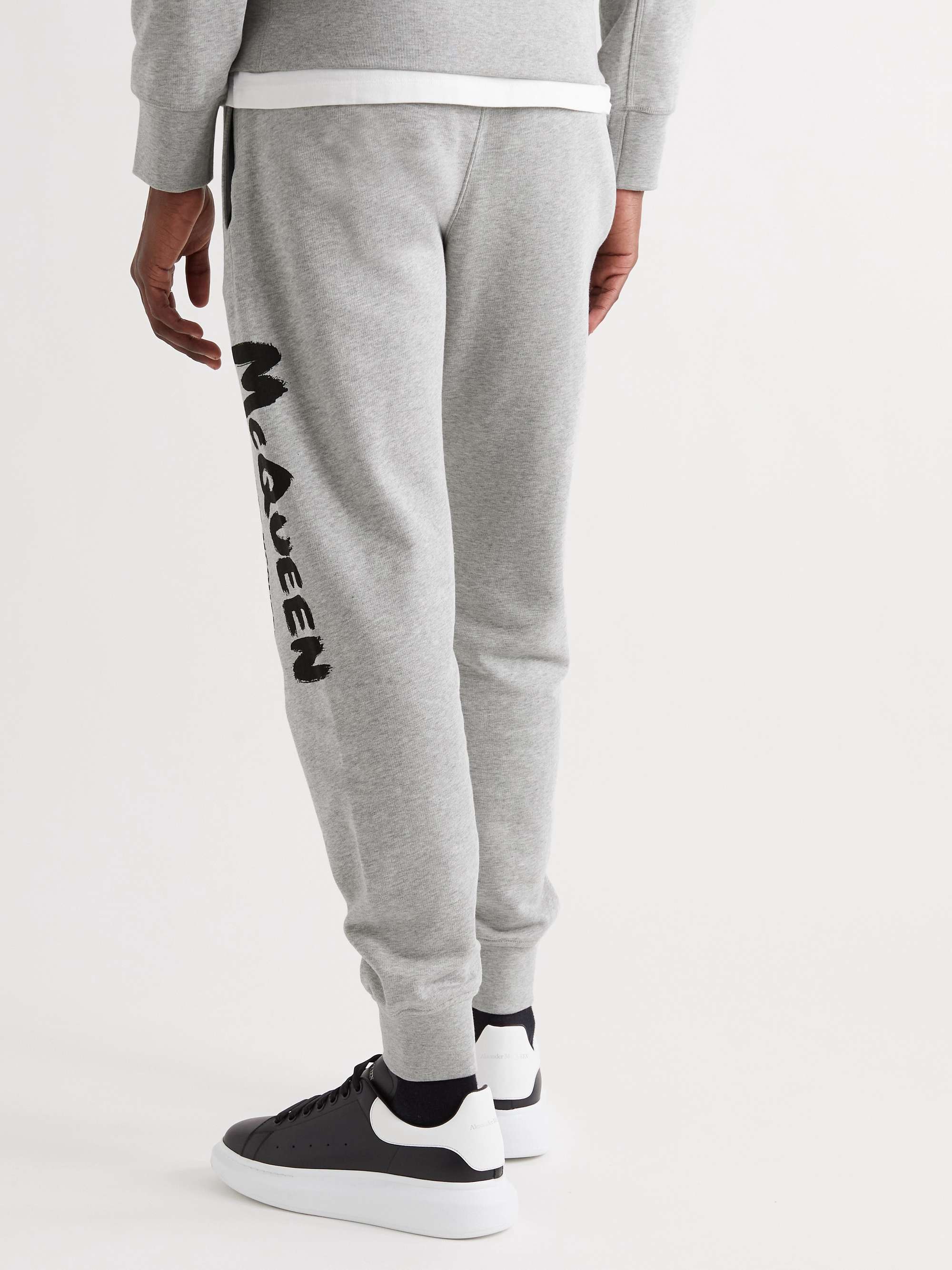 ALEXANDER MCQUEEN Tapered Logo-Print Loopback Cotton-Jersey Sweatpants
