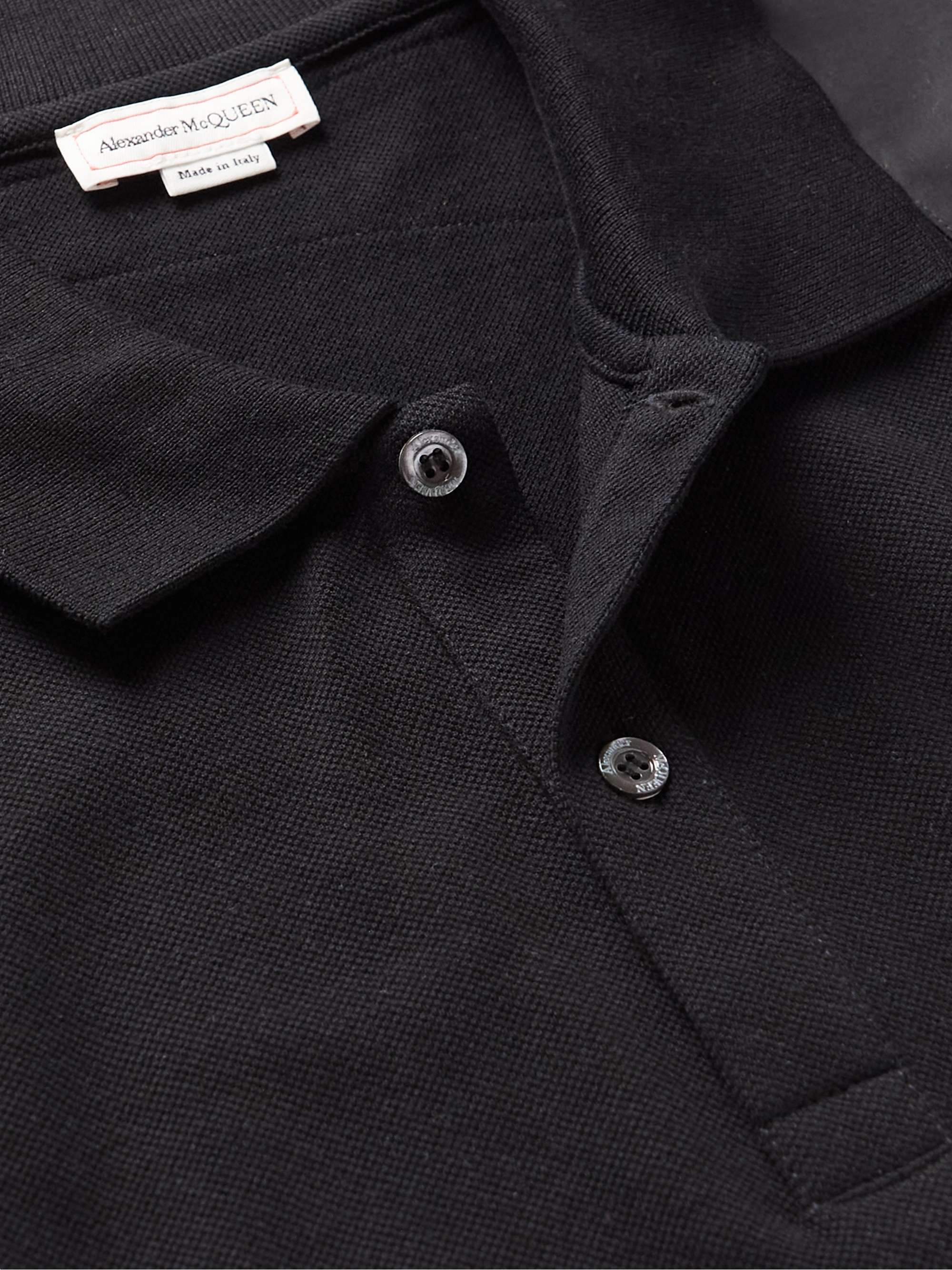 ALEXANDER MCQUEEN Harness-Detailed Cotton-Piqué Polo Shirt