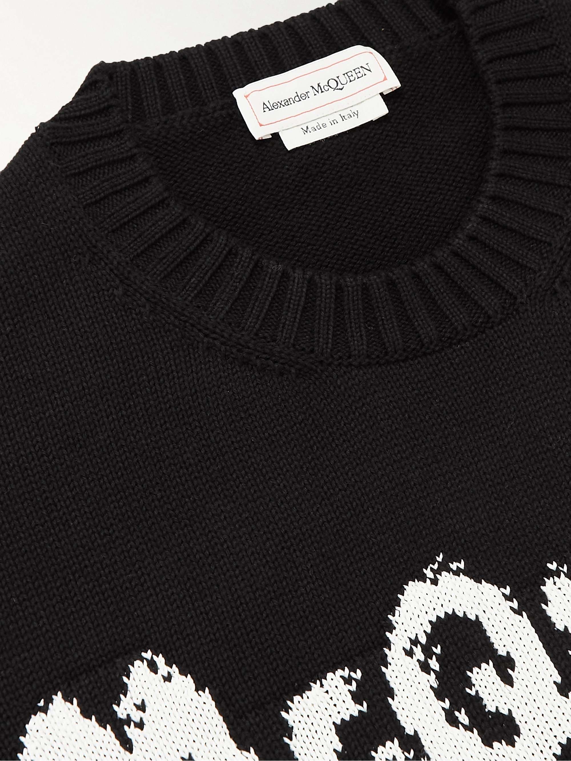 ALEXANDER MCQUEEN Logo-Intarsia Cotton Sweater