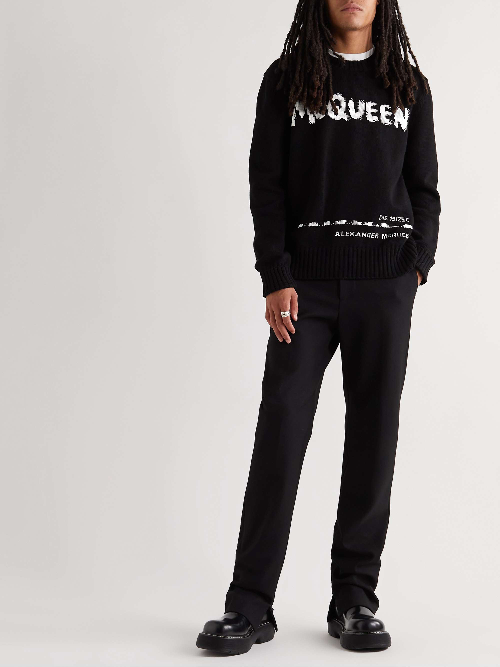 ALEXANDER MCQUEEN Logo-Intarsia Cotton Sweater