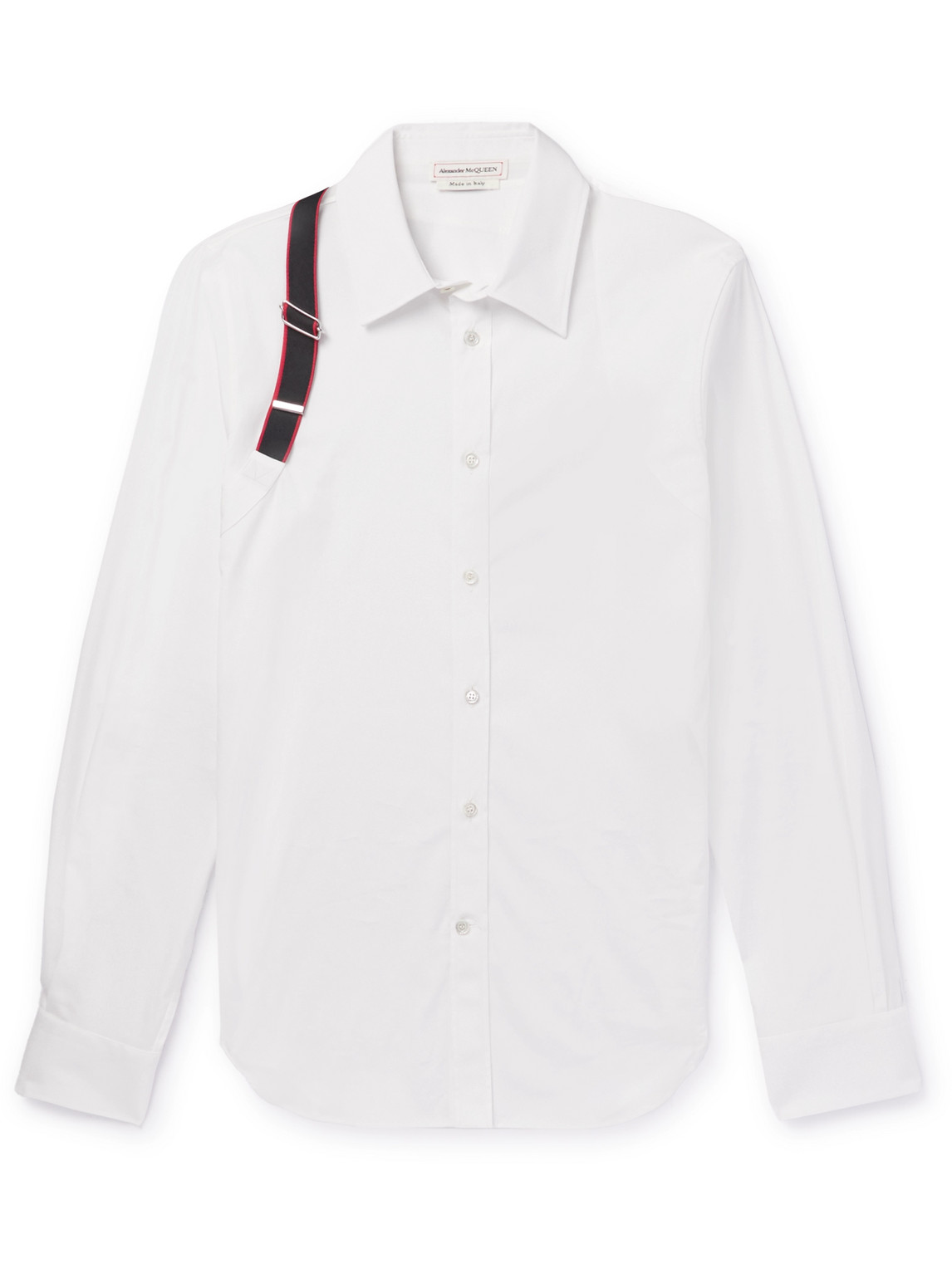 Shop Alexander Mcqueen Harness-detailed Cotton-blend Shirt In White