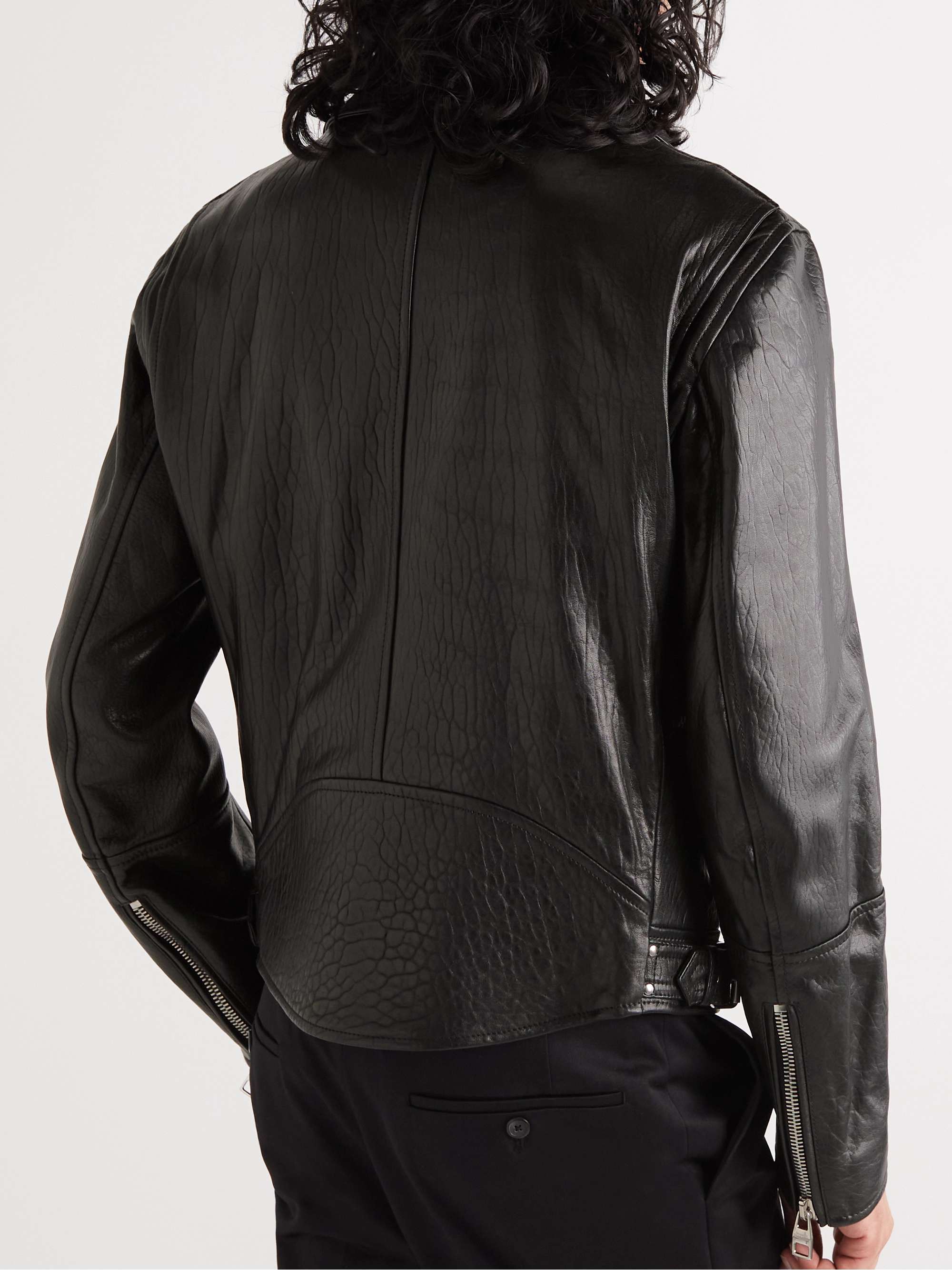 ALEXANDER MCQUEEN Slim-Fit Zip-Detailed Leather Biker Jacket