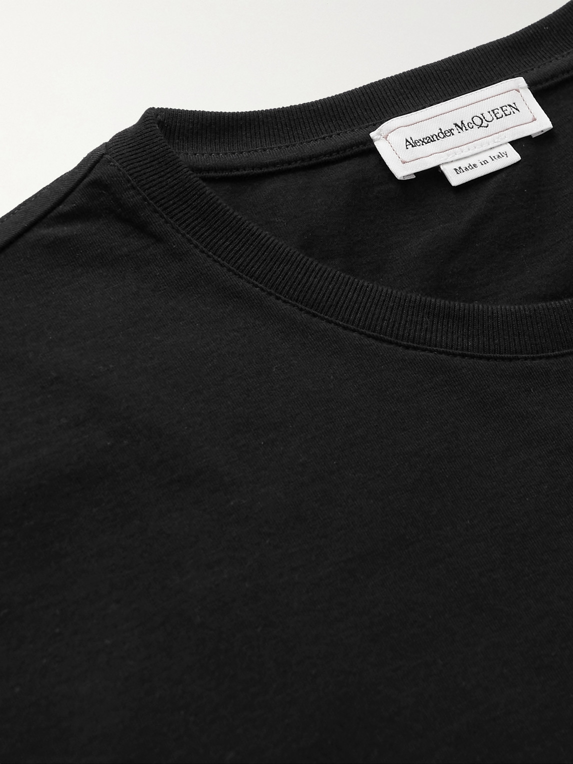 Shop Alexander Mcqueen Logo-print Cotton-jersey T-shirt In Black
