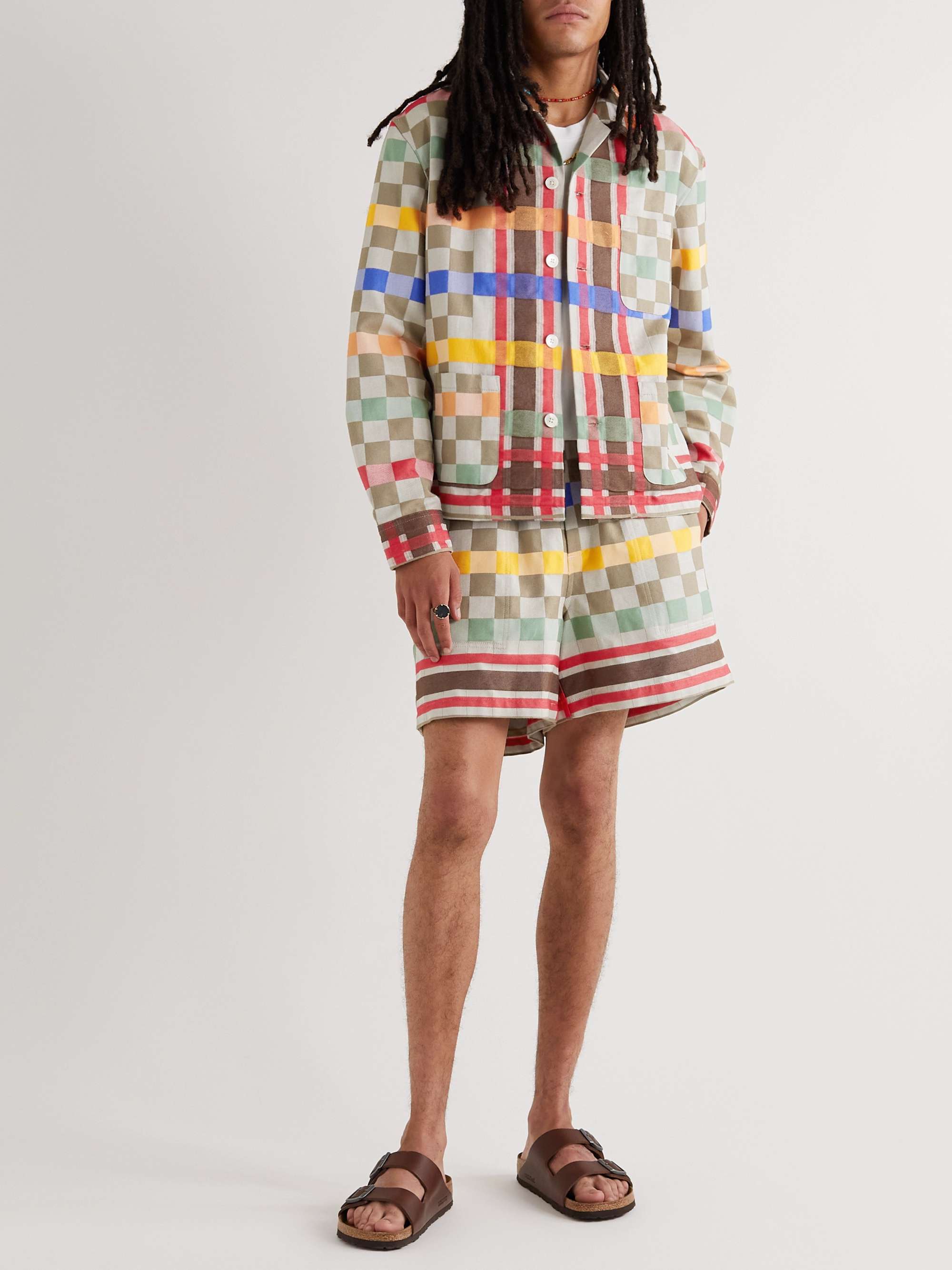 BODE Checked Cotton-Canvas Overshirt