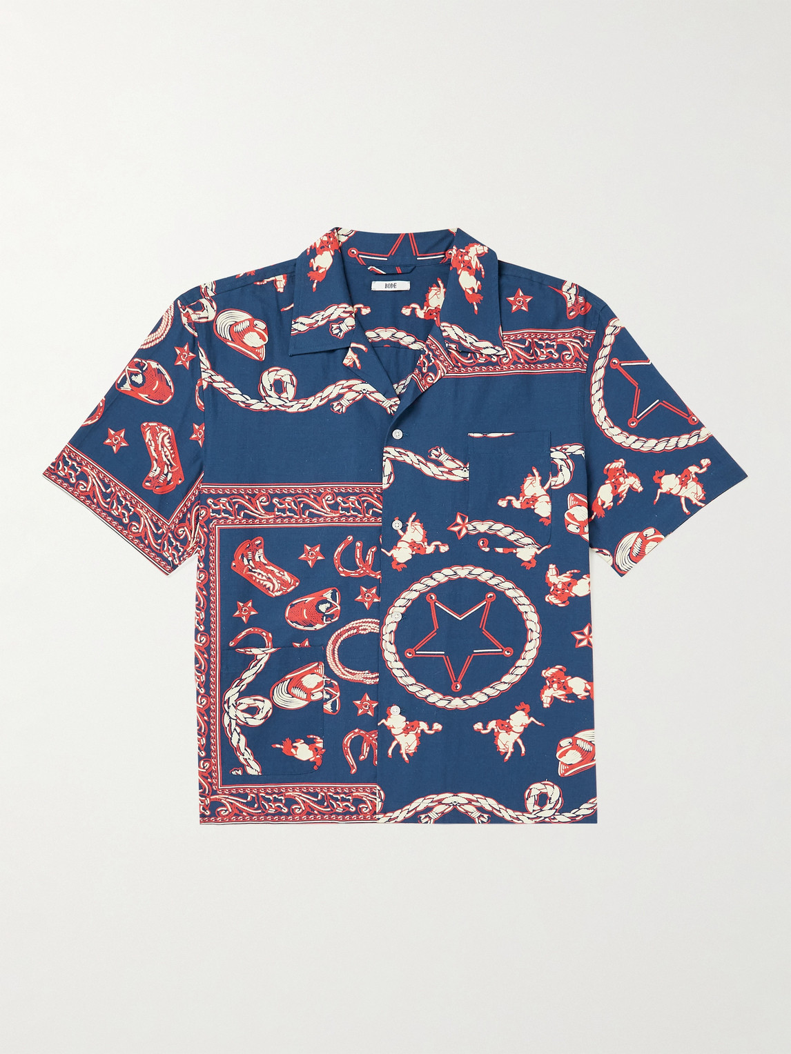 BODE – Camp-Collar Printed Cotton-Voile Shirt