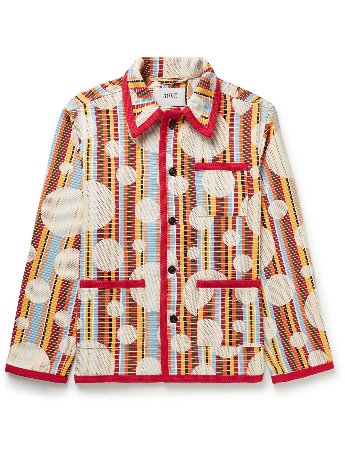 Bode Cotton-jacquard Jacket In Red
