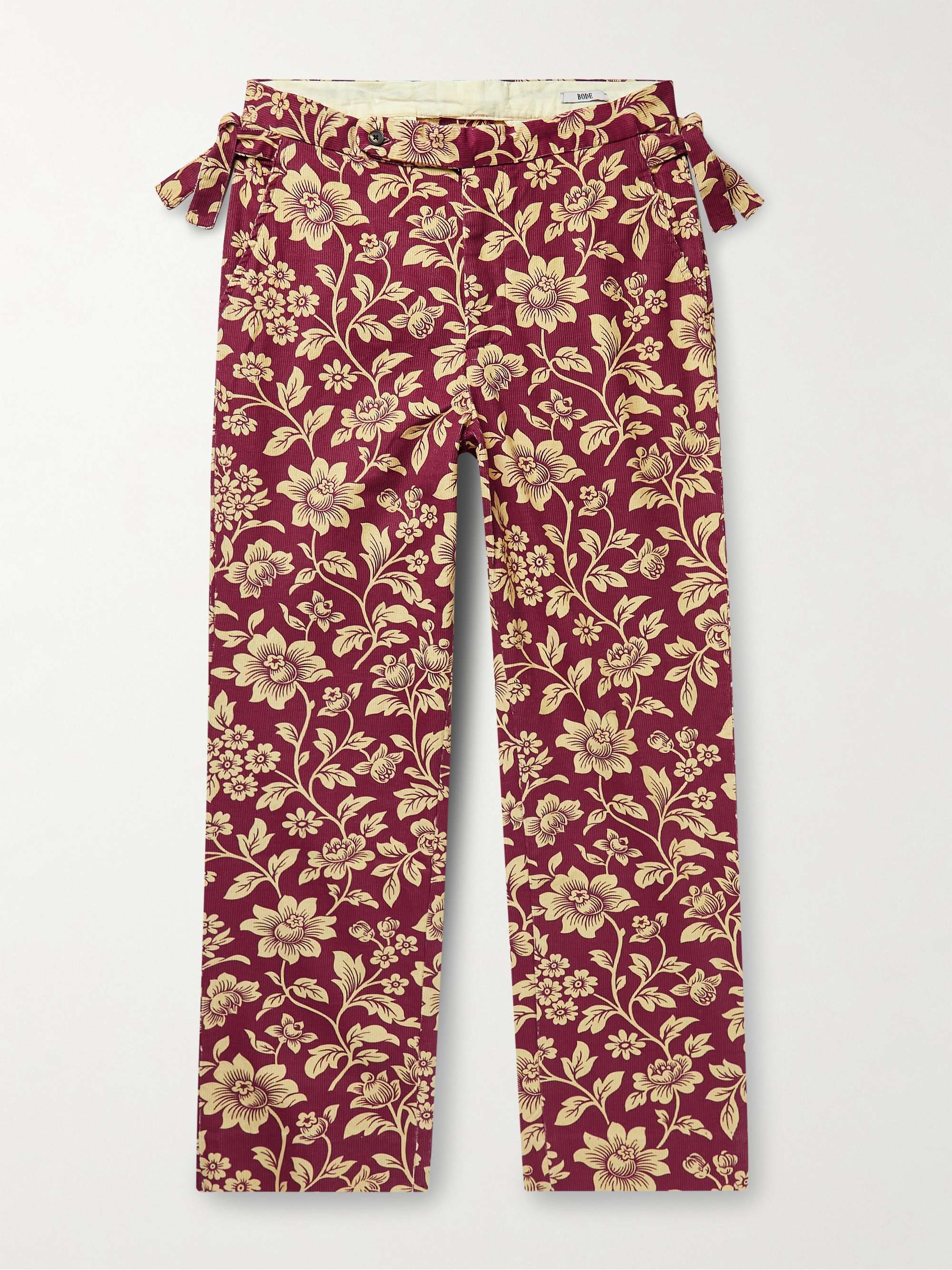 Mens floral best sale trousers