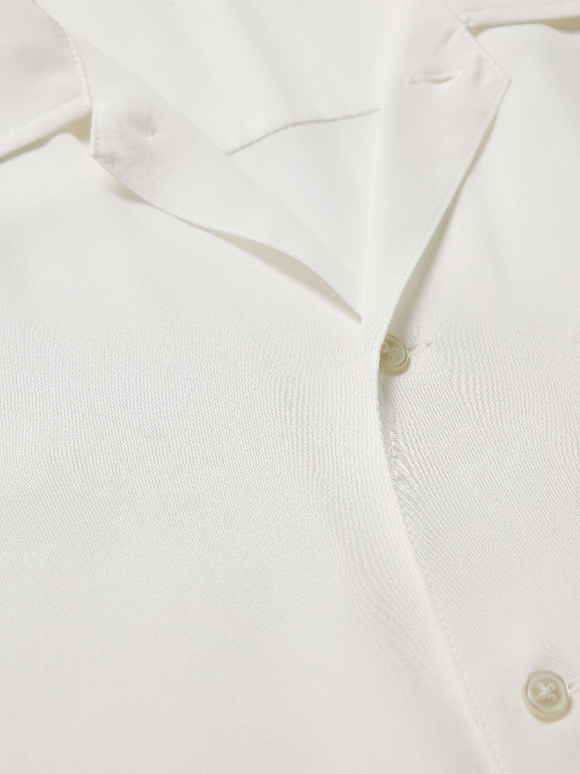 BODE Camp-Collar Printed Silk Crepe de Chine Shirt