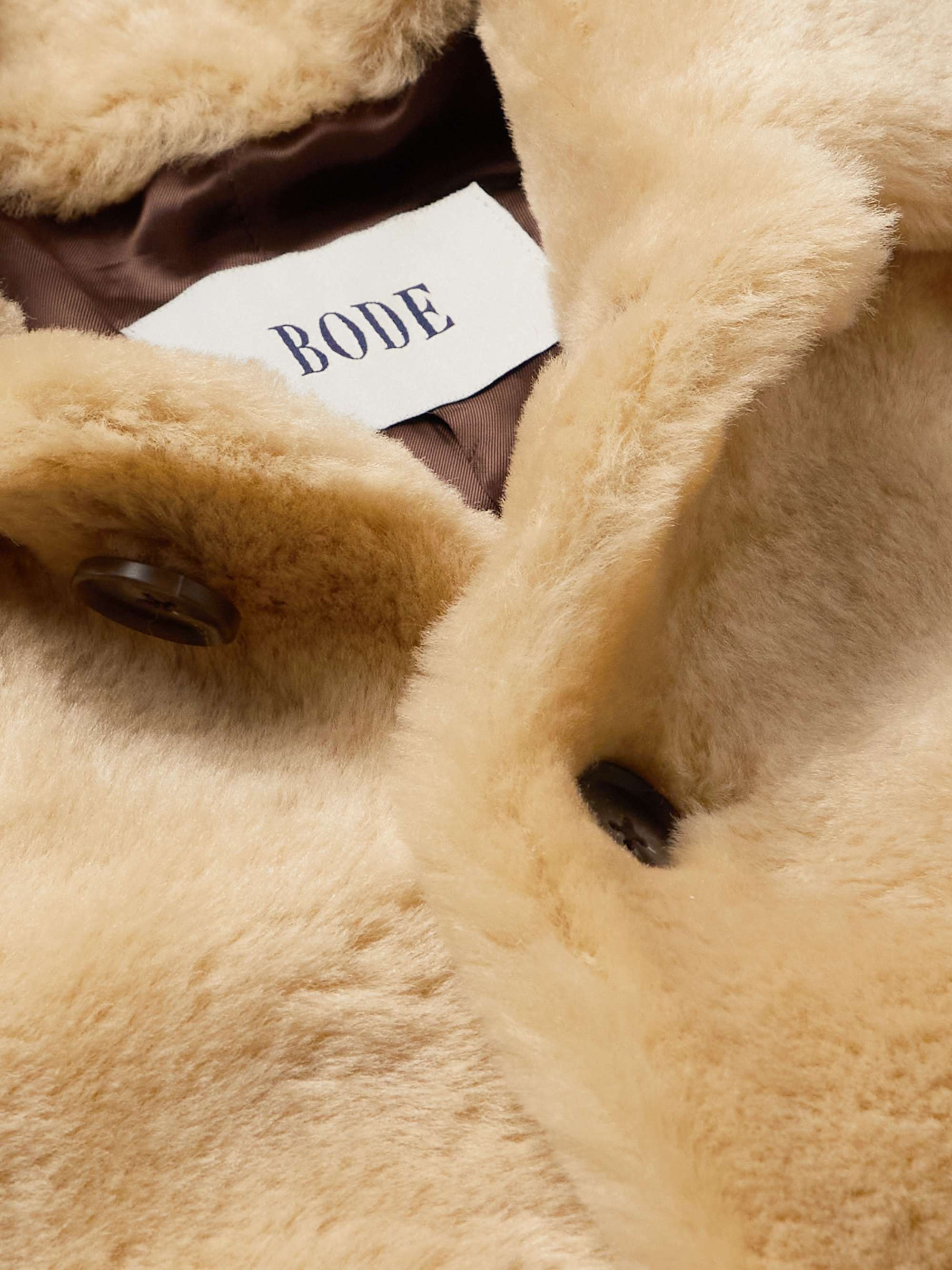 BODE Teddy Belted Shearling Coat