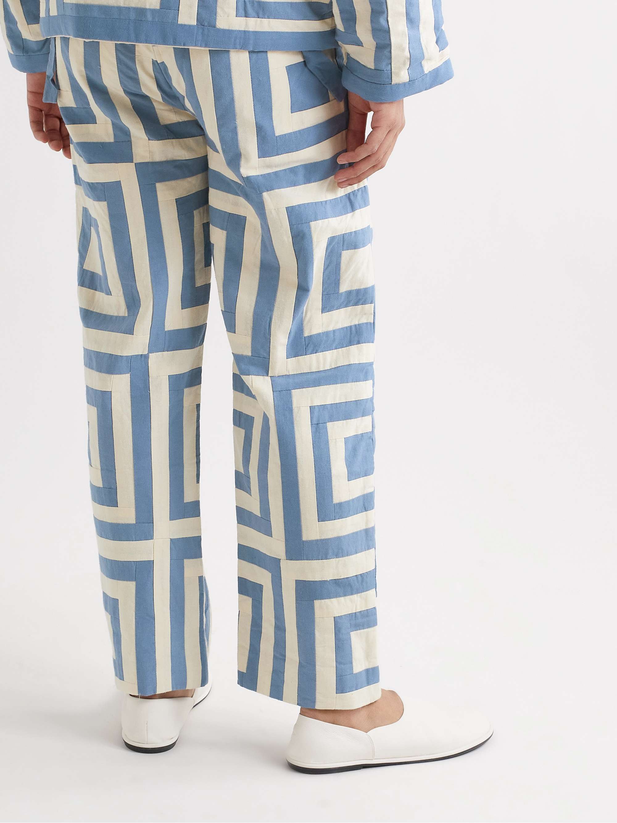 BODE White House Steps Straight-Leg Quilted Cotton Trousers