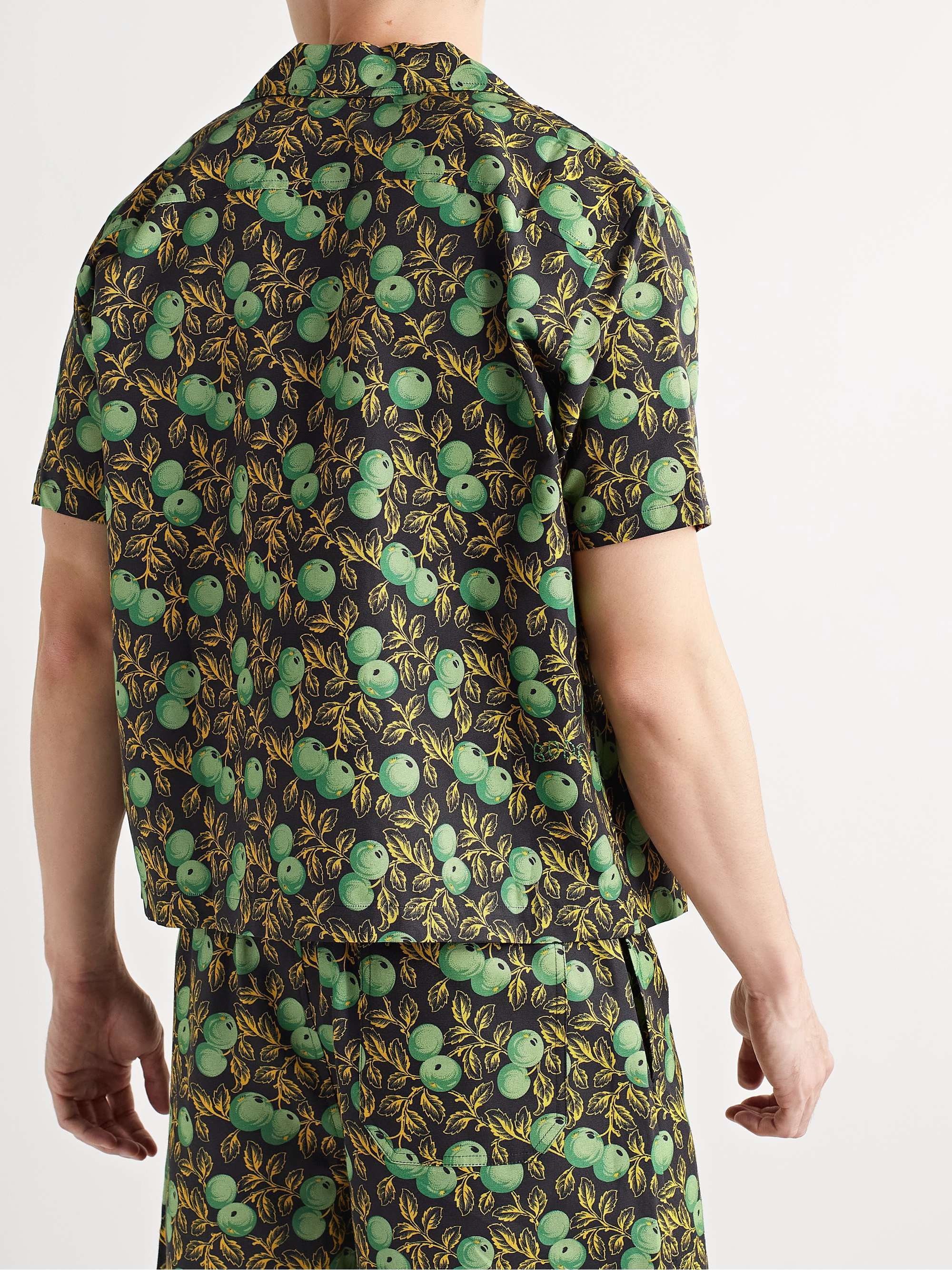 BODE Gooseberry Camp-Collar Printed Cotton and Silk-Blend Twill Shirt