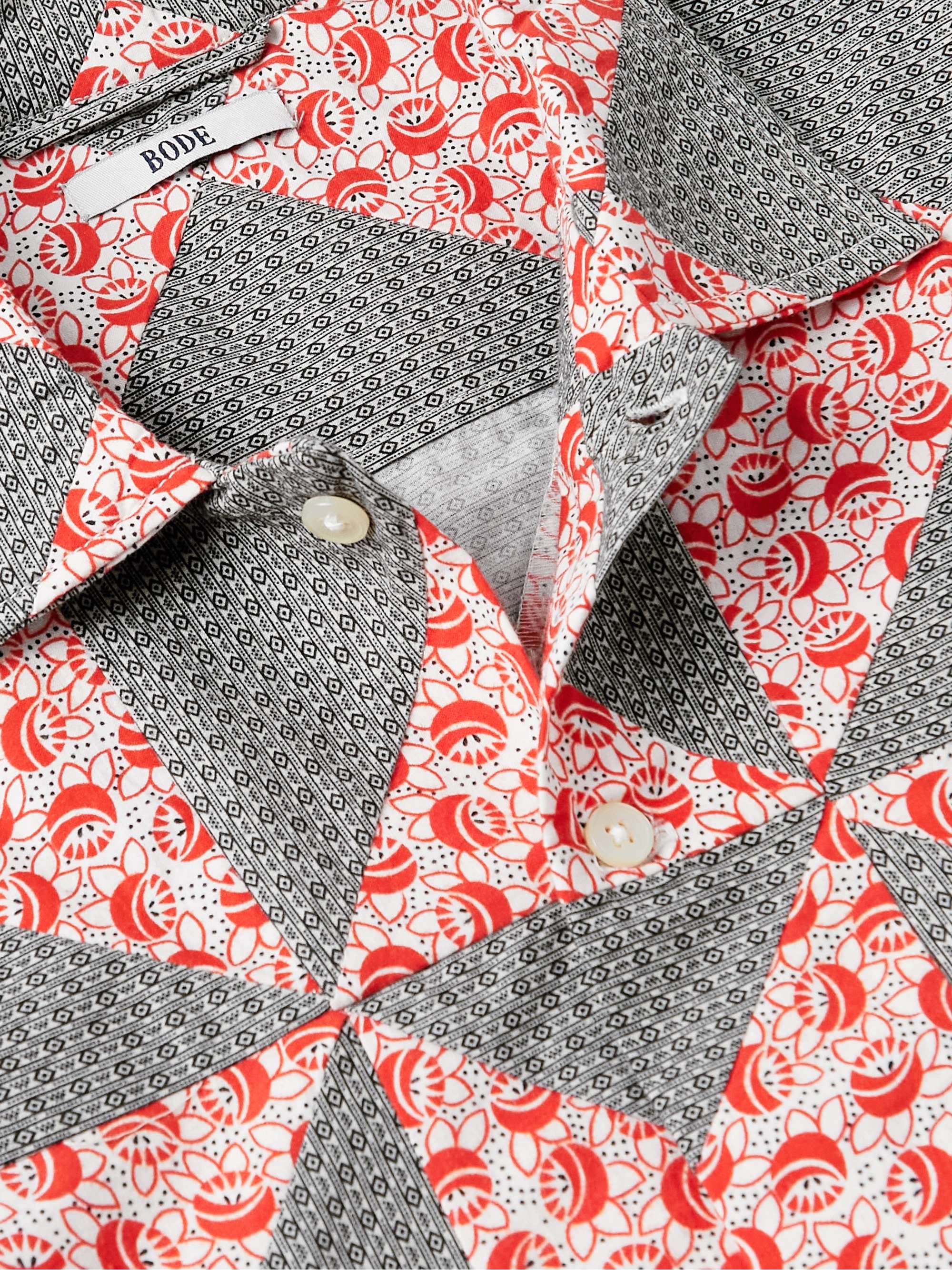 BODE Deco Puzzle Patchwork Printed Cotton-Poplin Shirt for