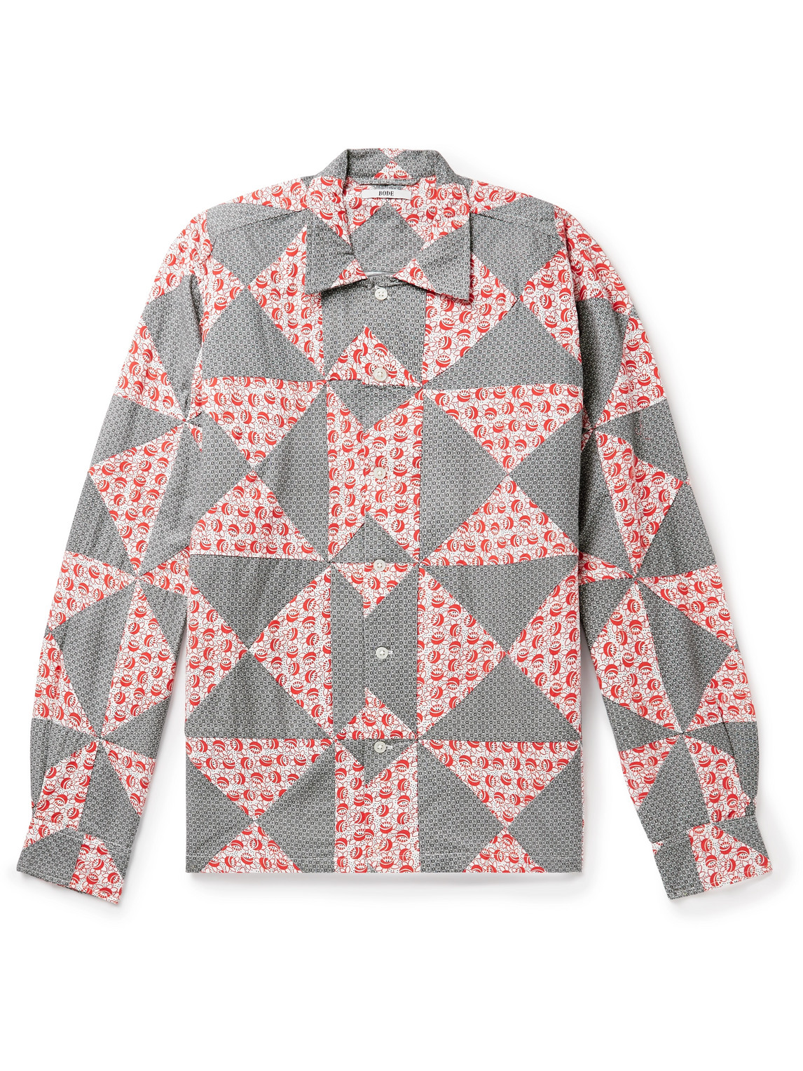 BODE - Deco Puzzle Patchwork Printed Cotton-Poplin Shirt - Men - Red - M/L