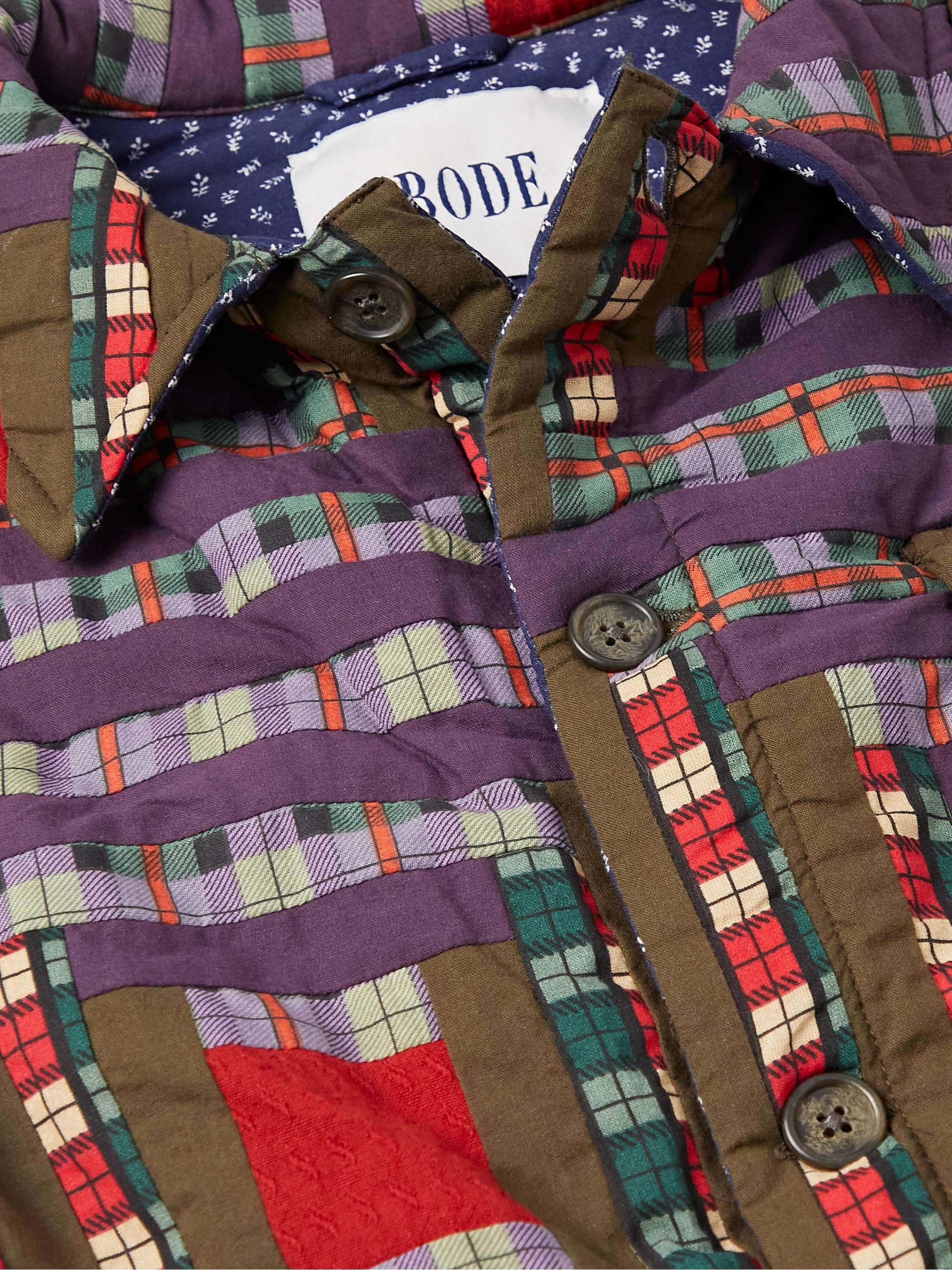 BODE Log Cabin Patchwork Checked Cotton Jacket