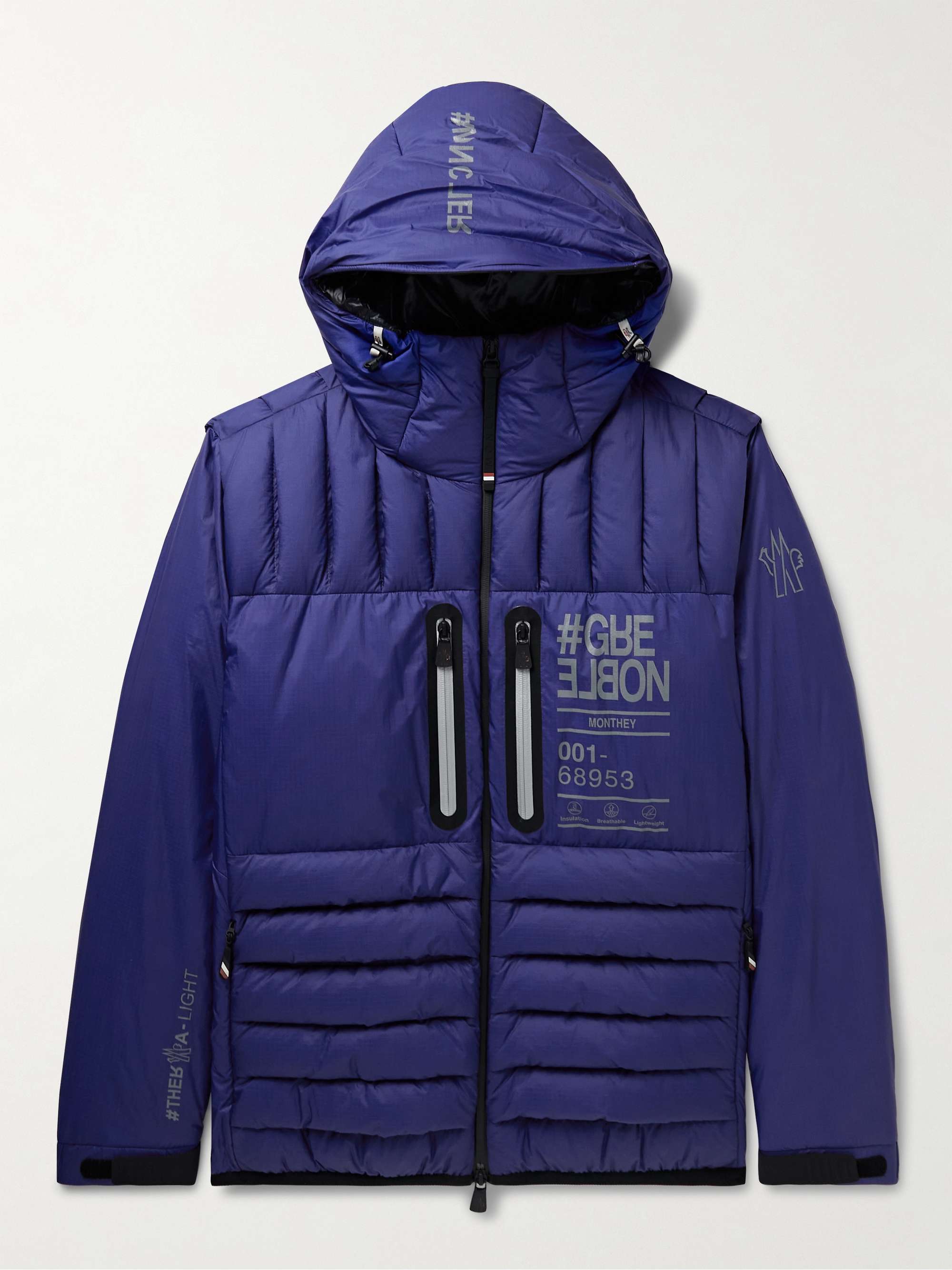 MONCLER GRENOBLE Monthey Logo-Print Quilted Ripstop Hooded Down Ski Jacket