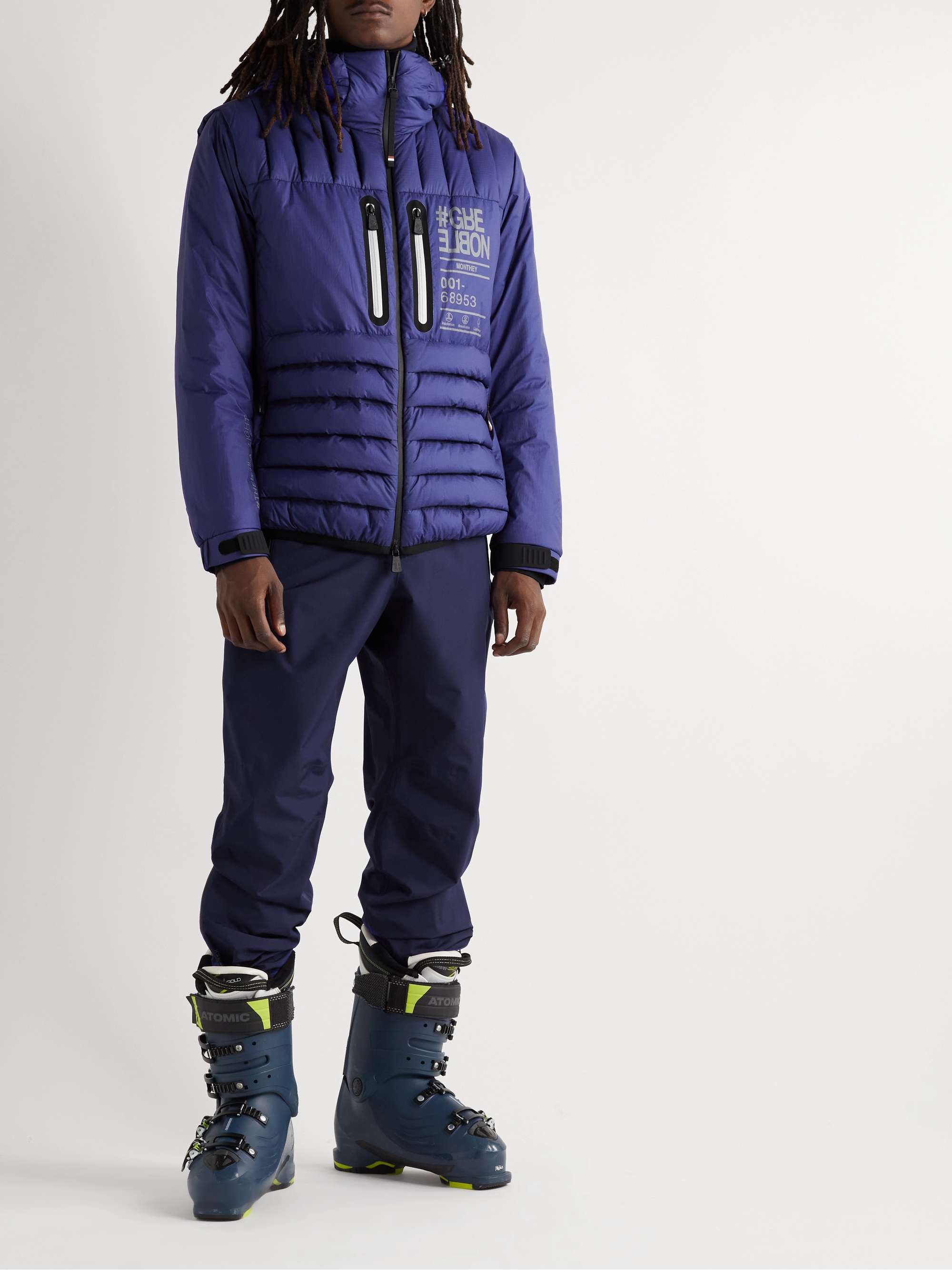 MONCLER GRENOBLE Monthey Logo-Print Quilted Ripstop Hooded Down Ski Jacket