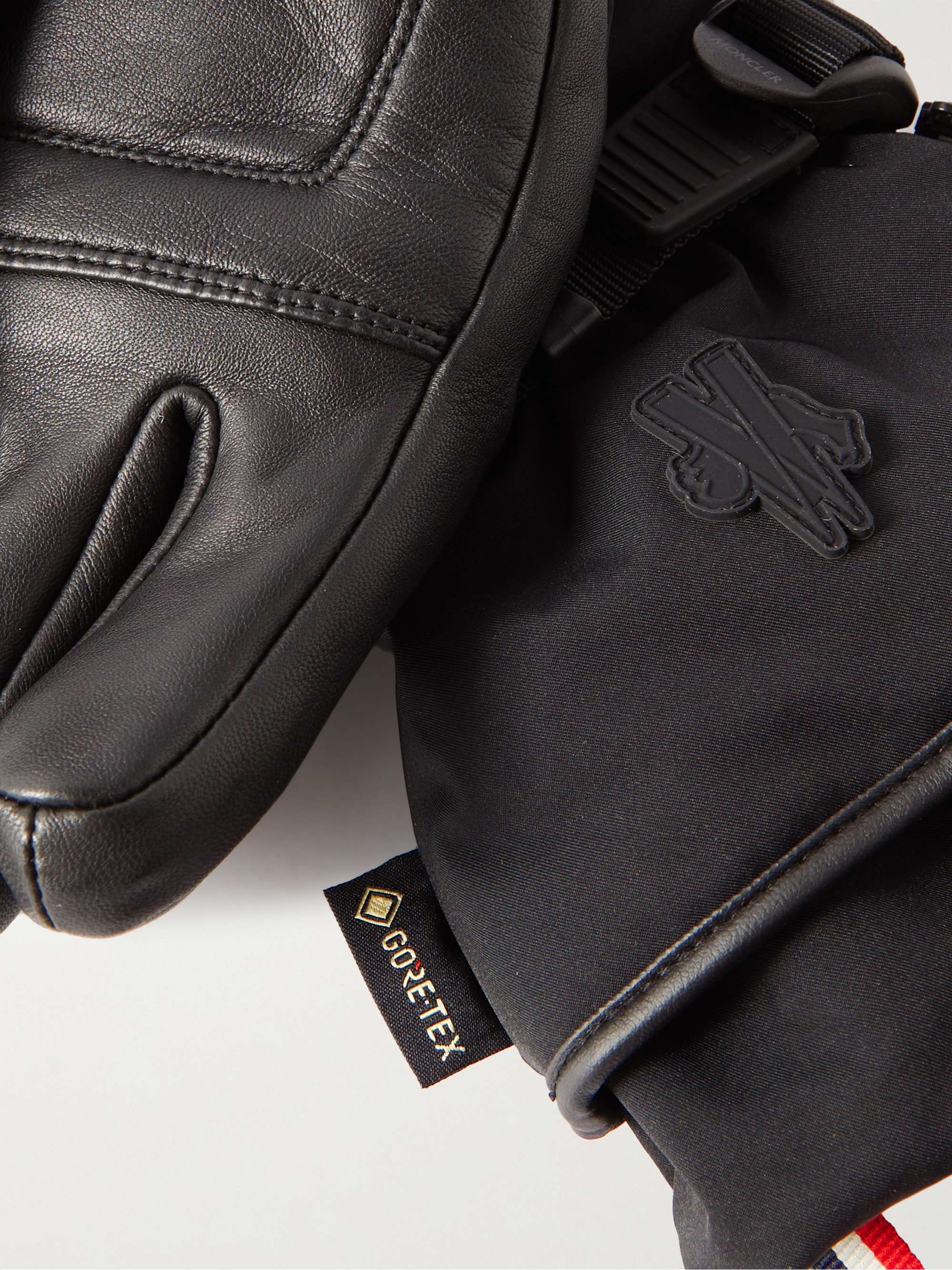 MONCLER GRENOBLE Logo-Appliquéd Leather-Trimmed Ski Gloves