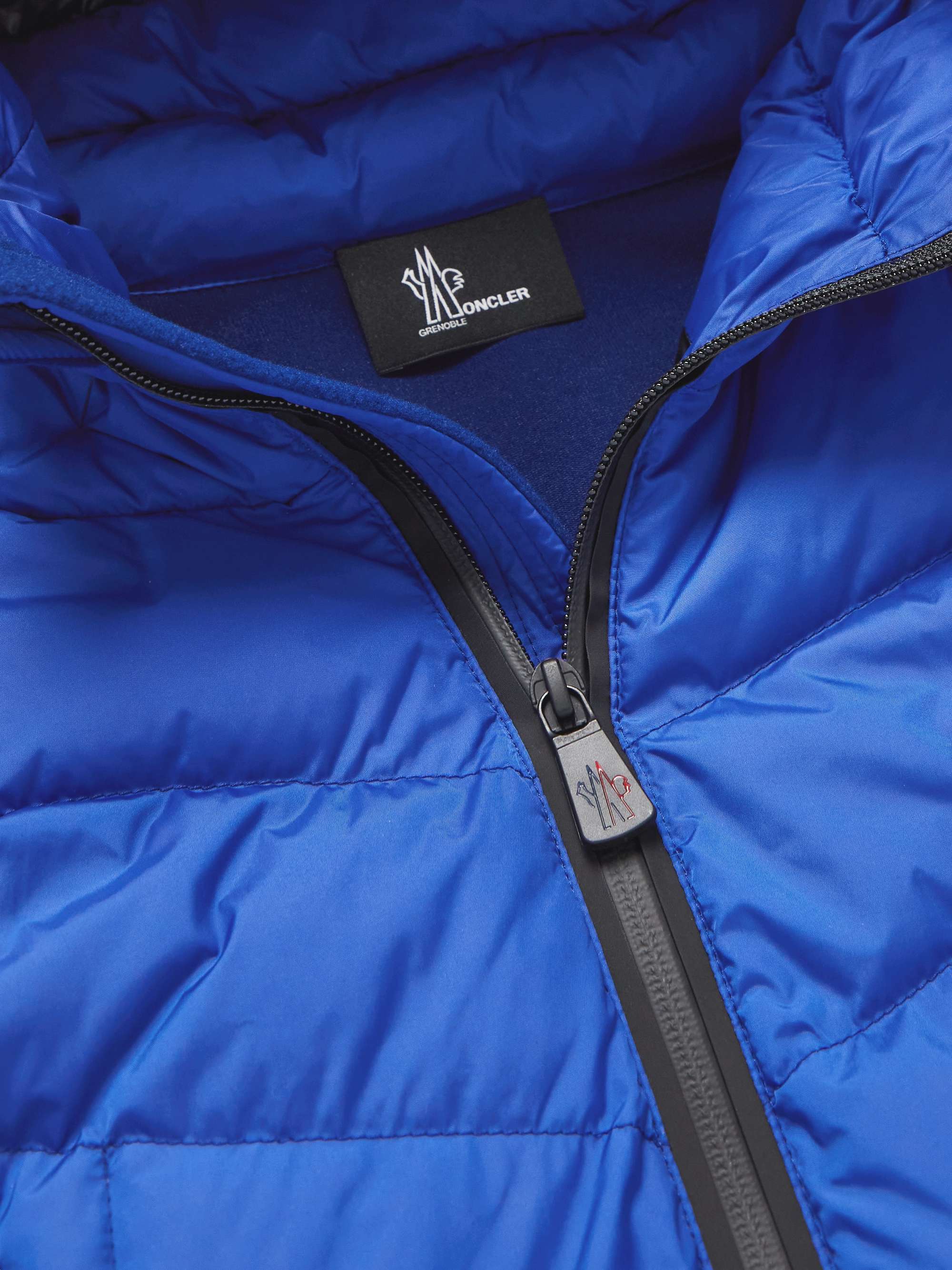 MONCLER GRENOBLE Panelled Quilted Shell and Fleece Hooded Down Ski Jacket