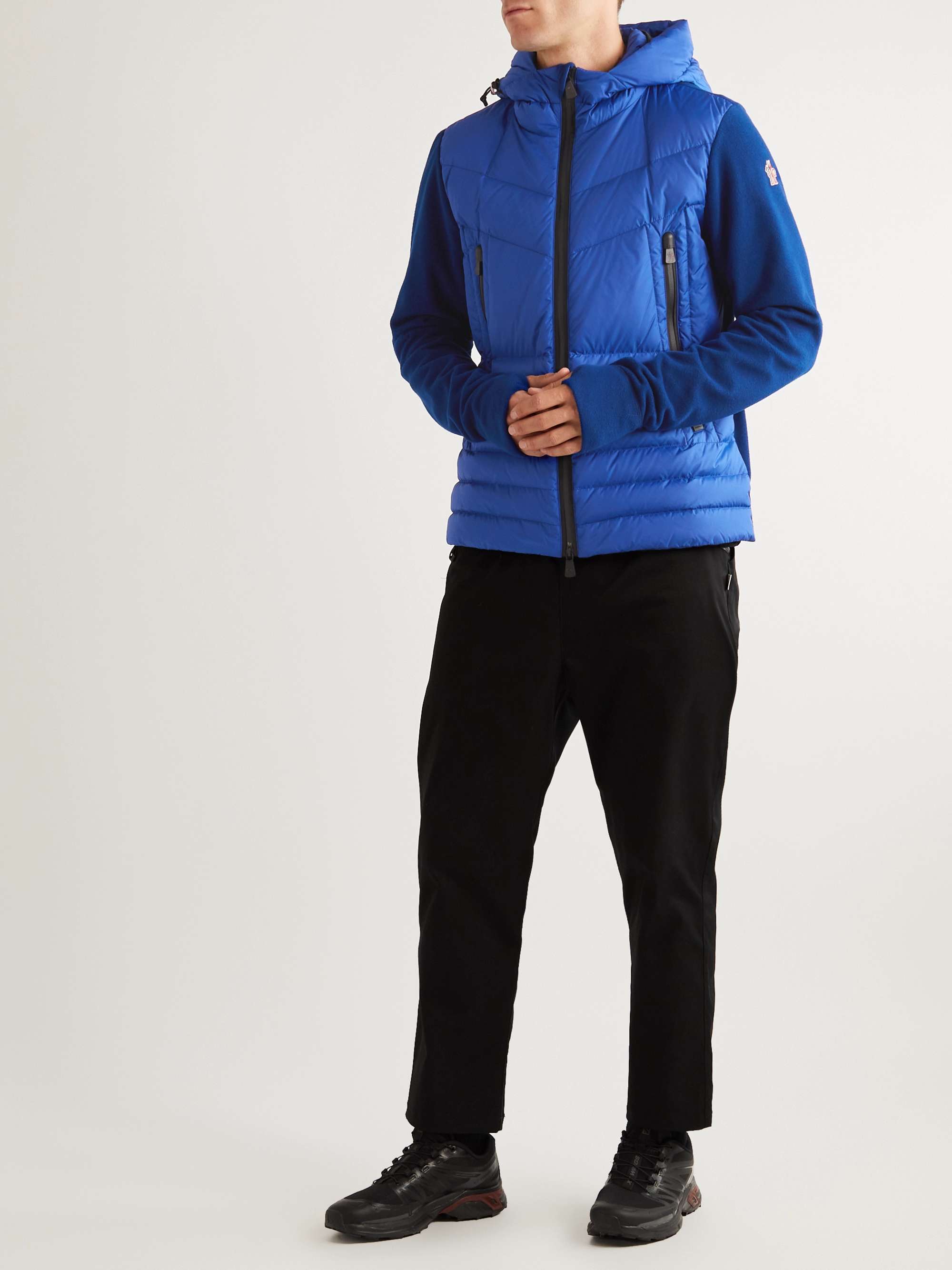 MONCLER GRENOBLE Panelled Quilted Shell and Fleece Hooded Down Ski Jacket