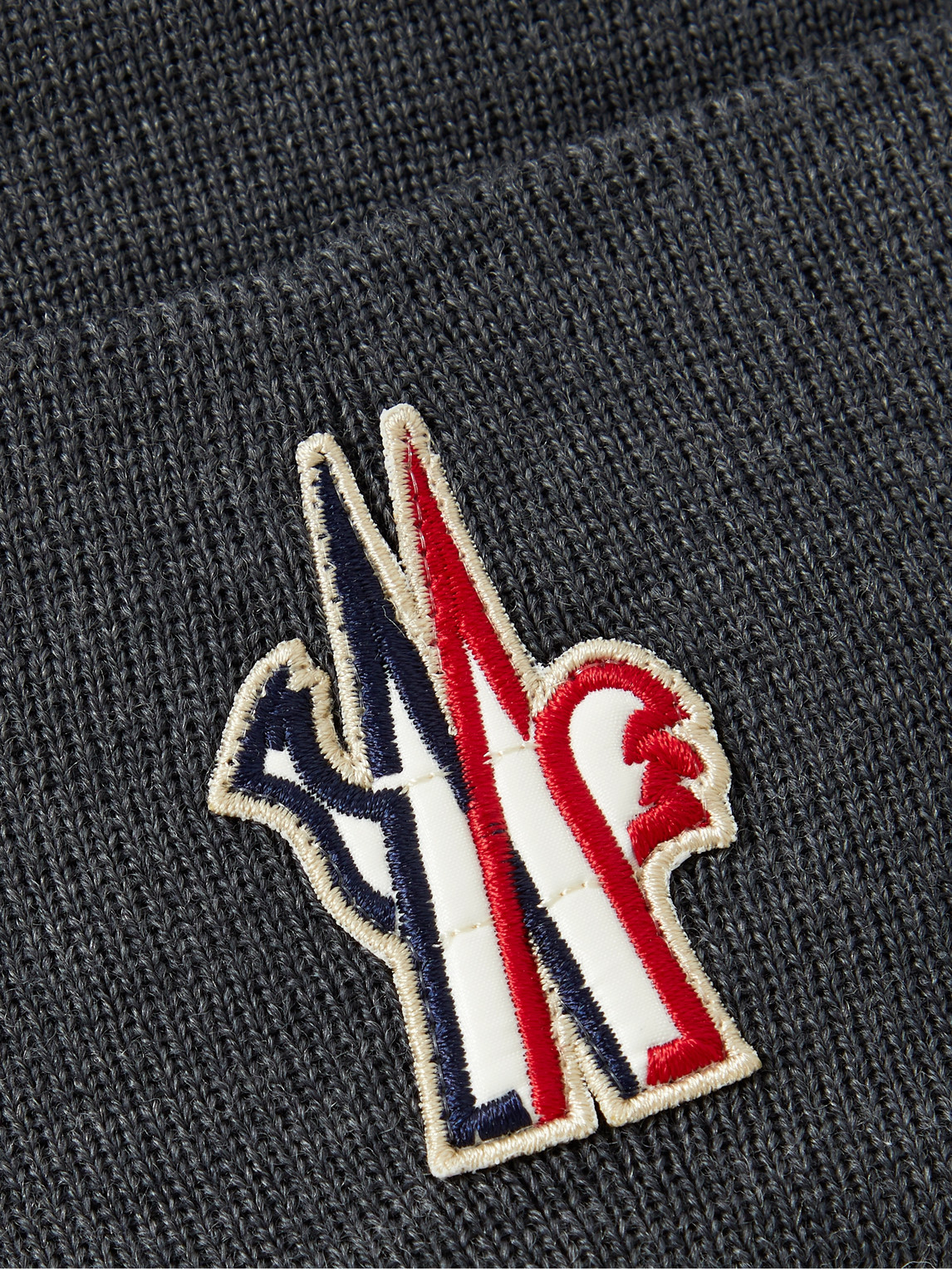 MONCLER LOGO-APPLIQUÉD VIRGIN WOOL BEANIE