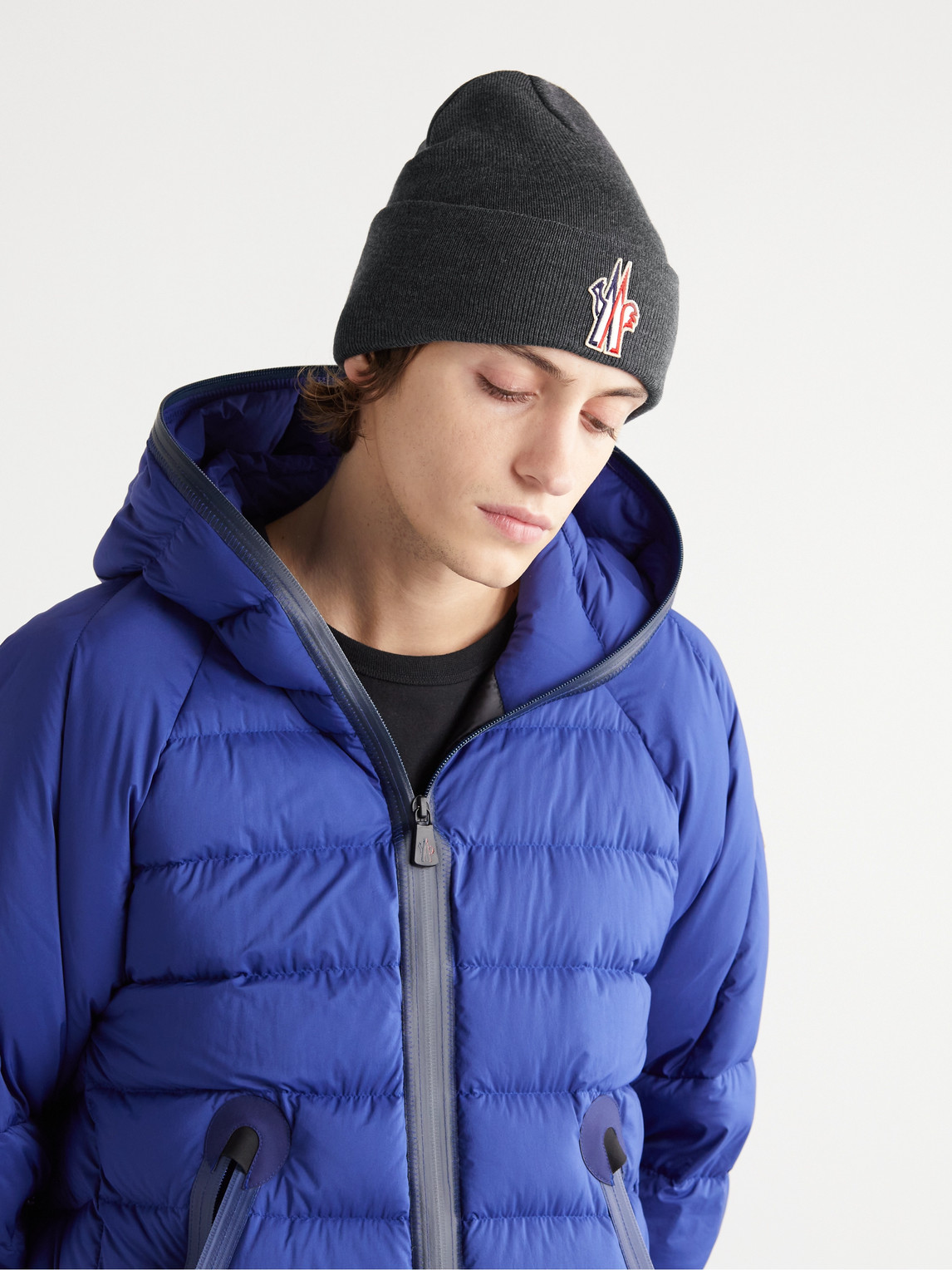 MONCLER LOGO-APPLIQUÉD VIRGIN WOOL BEANIE